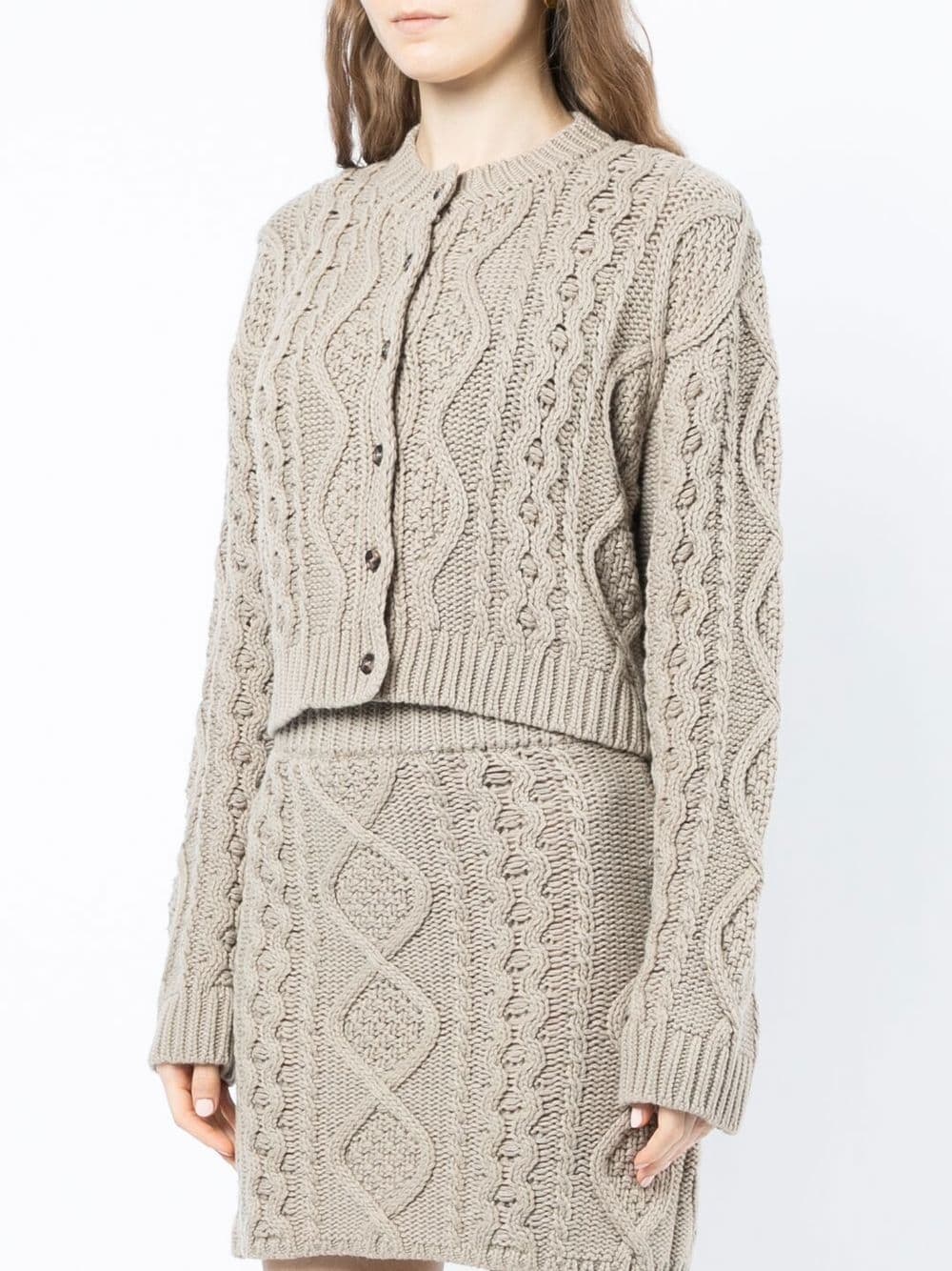 cable-knit bralette and cardigan set - 3