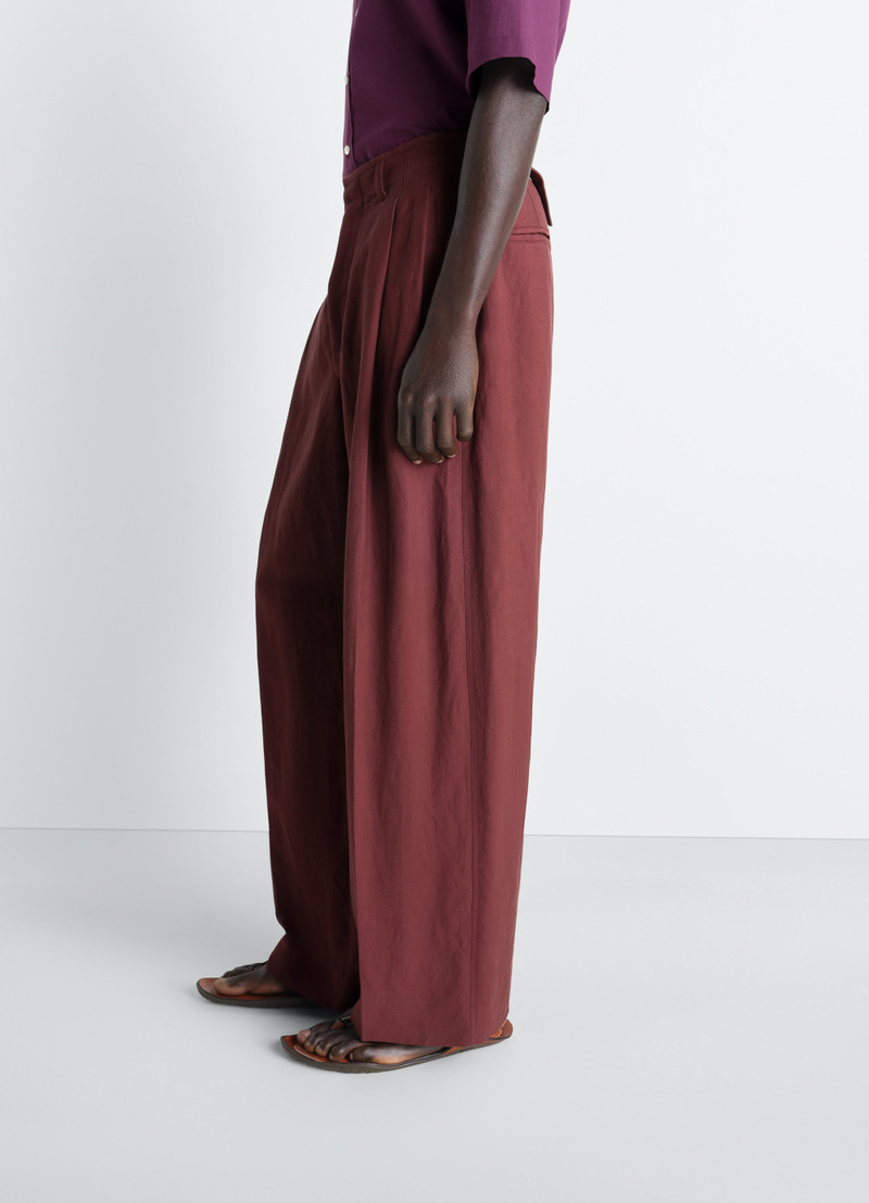 PLEATED TAILORED PANTS IN VISCOSE LINEN GABARDINE 3