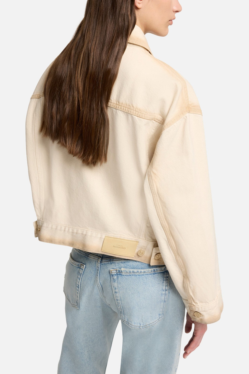 MANKIND Oli Cropped Trucker Jacket in Sand Beach 4