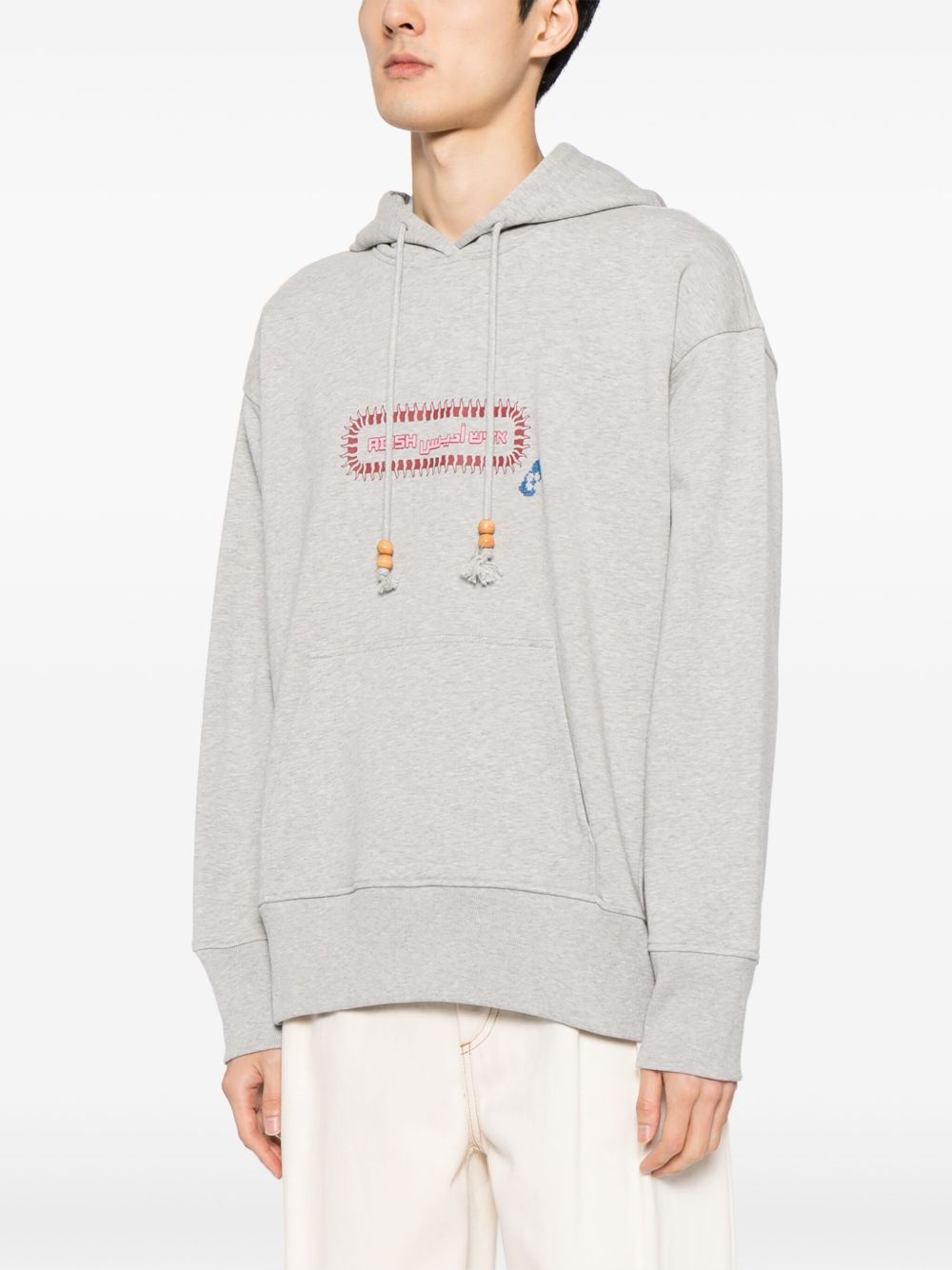 Alkhws logo-print cotton hoodie - 3