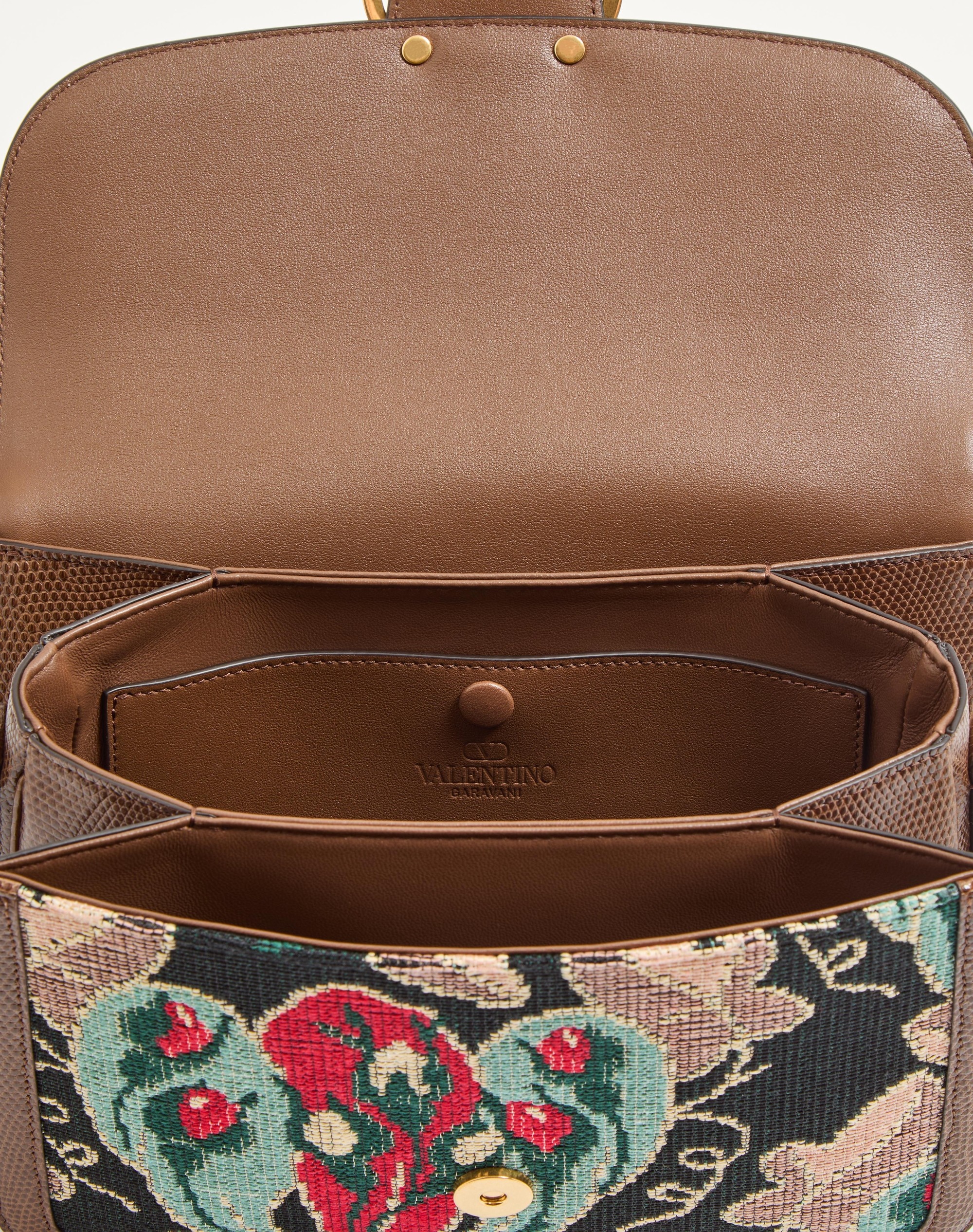 VALENTINO GARAVANI 9TO5 SHOULDER BAG IN JACQUARD AND LIZARD FABRIC - 5