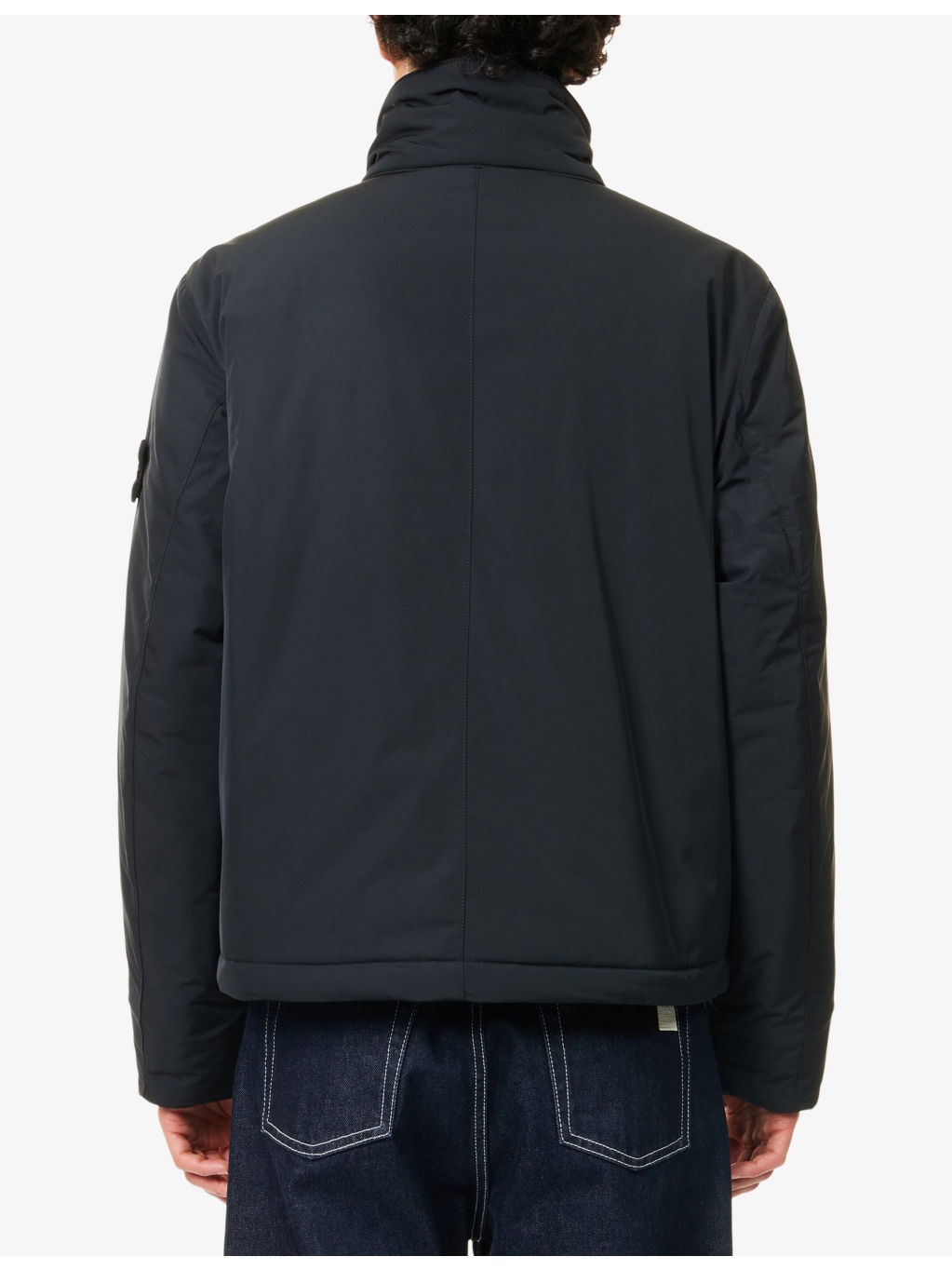 Micro Twill Logo-Patch Padded Woven Jacket - 4
