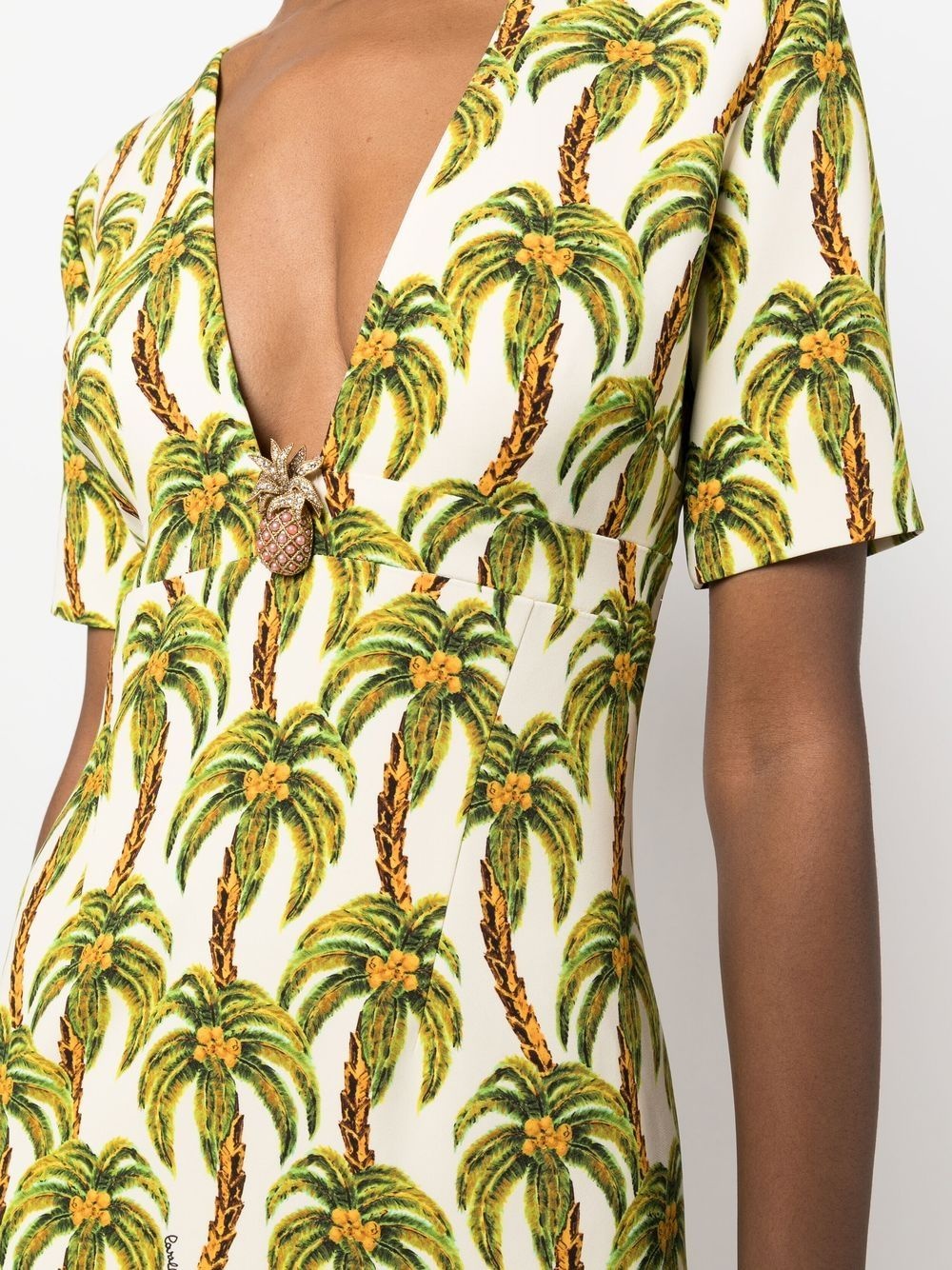 palm tree-print midi dress - 5