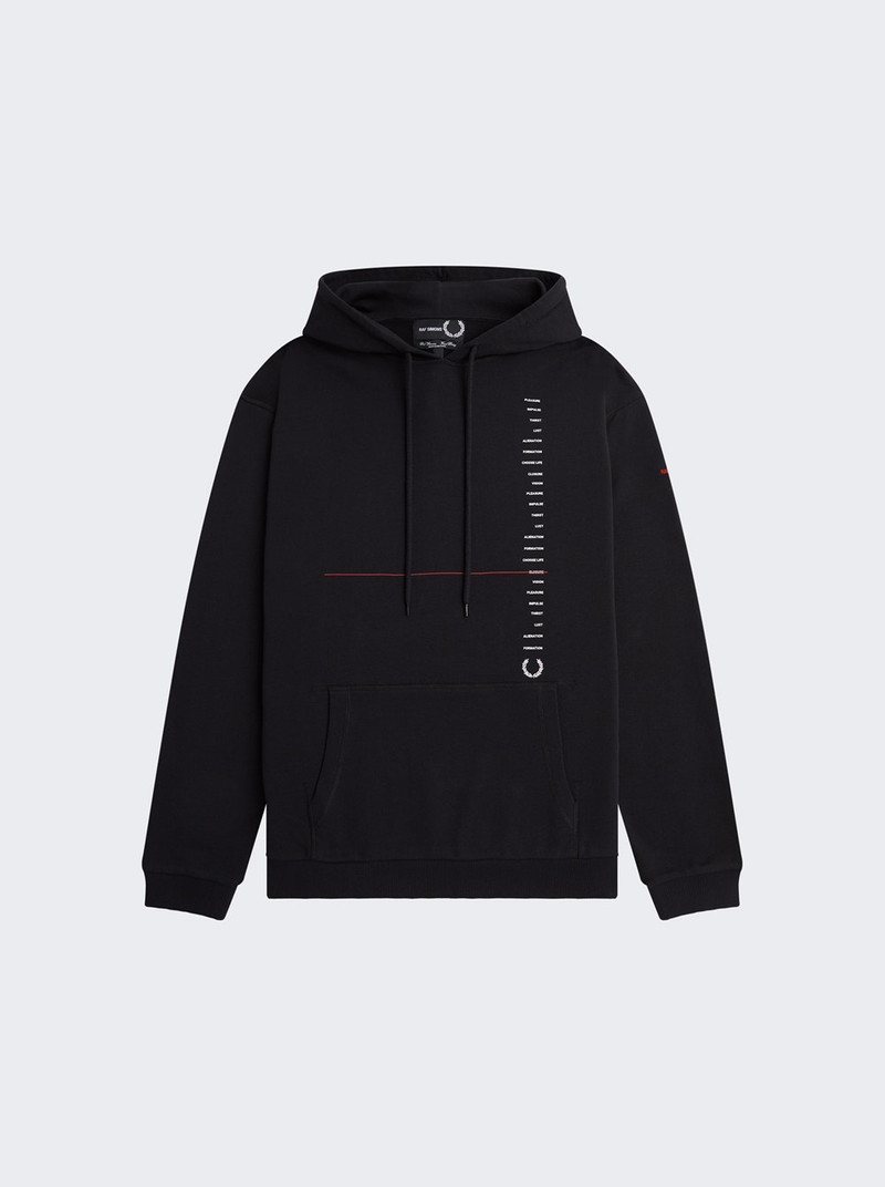x Raf Simons 로고 자수 후드 - 1
