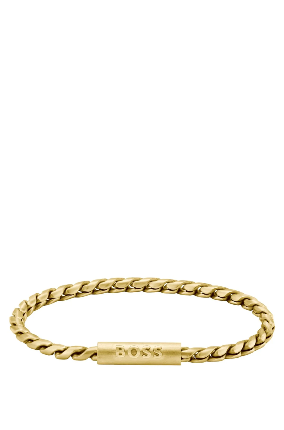 GOLD-TONE CUFF WITH BRAIDED CHAIN - 1
