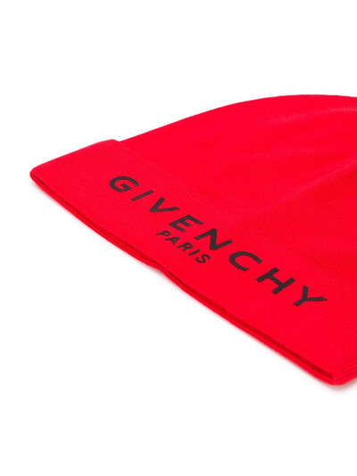 Givenchy logo-printed beanie hat outlook