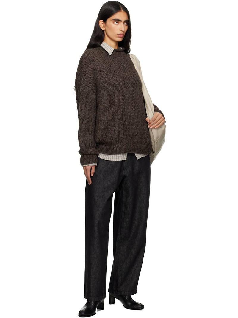 LAUREN MANOOGIAN Brown Handknit Paint Rollneck Sweater outlook