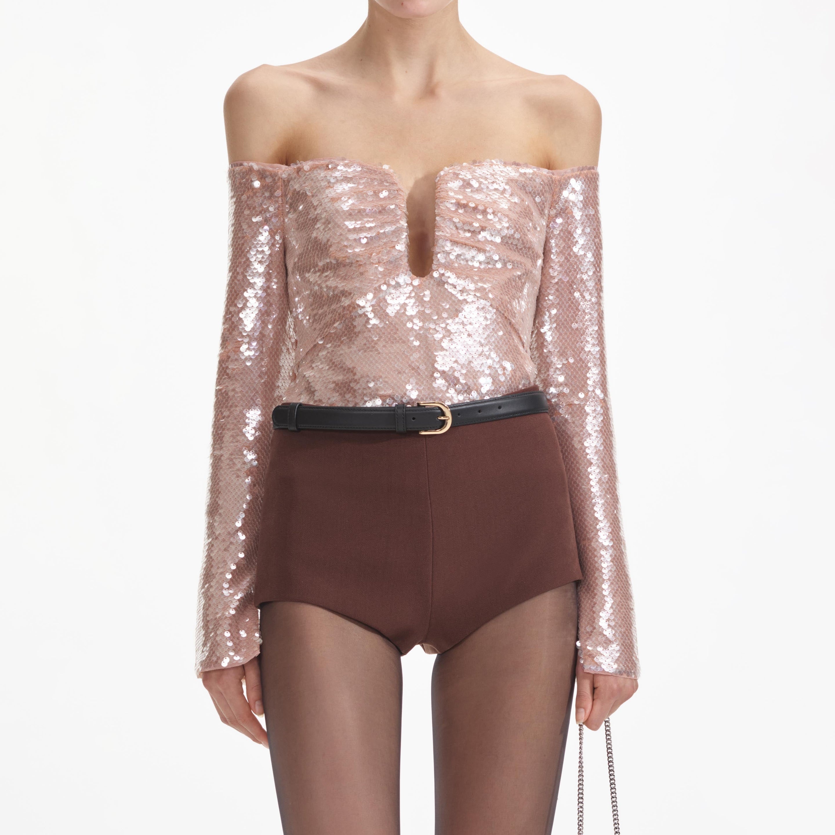 Sequin Off Shoulder Top - 4