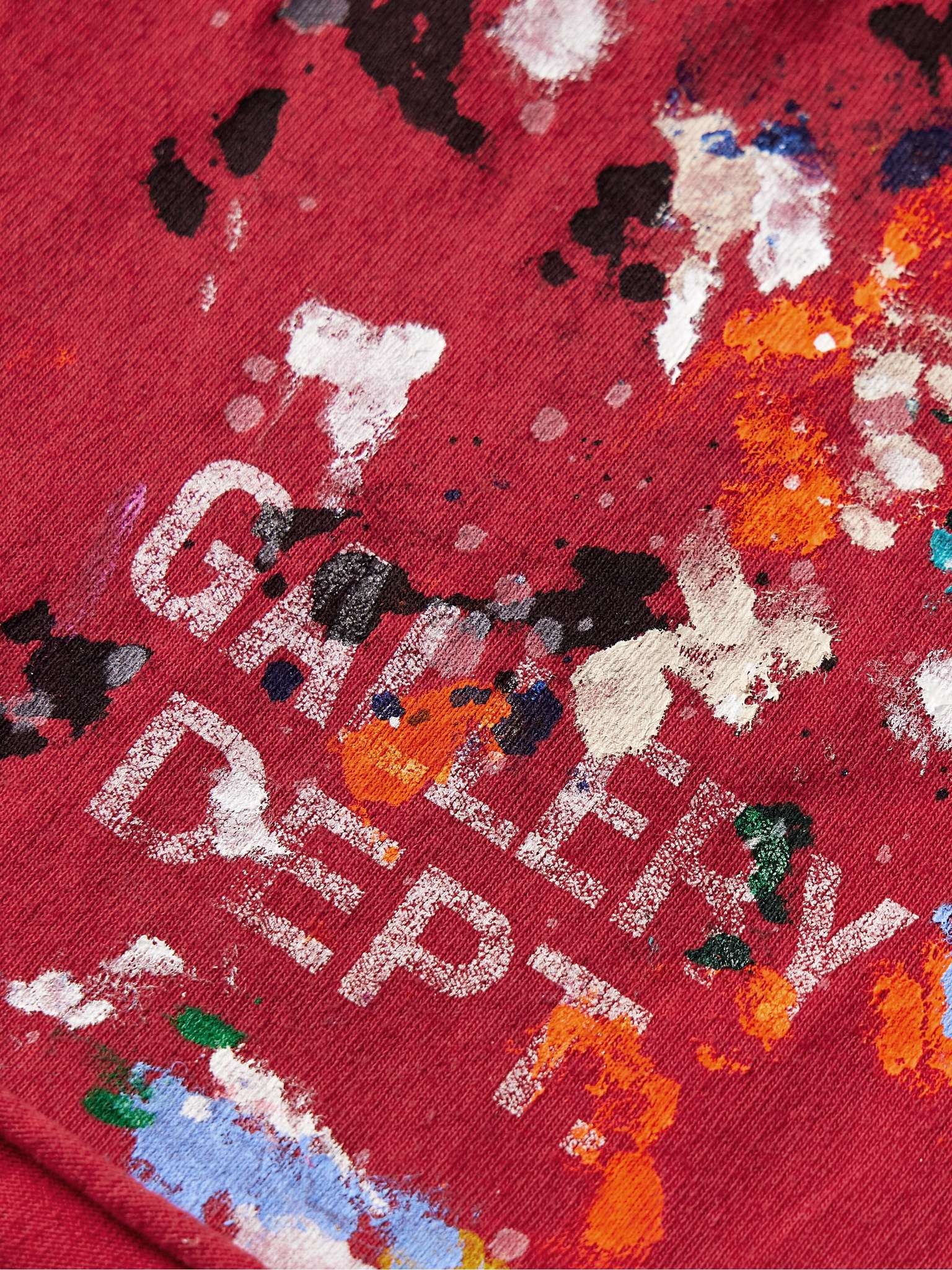 Insomnia Straight-Leg Logo-Print Paint-Splattered Cotton-Jersey Shorts - 4