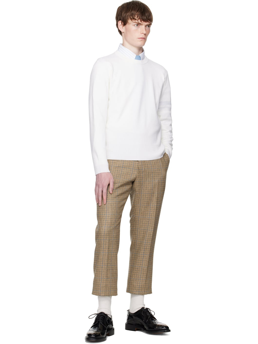 Off-White Merino Wool Double Face 4-Bar Sweater - 4