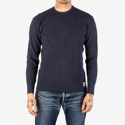 Iron Heart IHTL-1301-NAV Waffle Knit Long Sleeved Crew Neck Thermal Top - Navy outlook