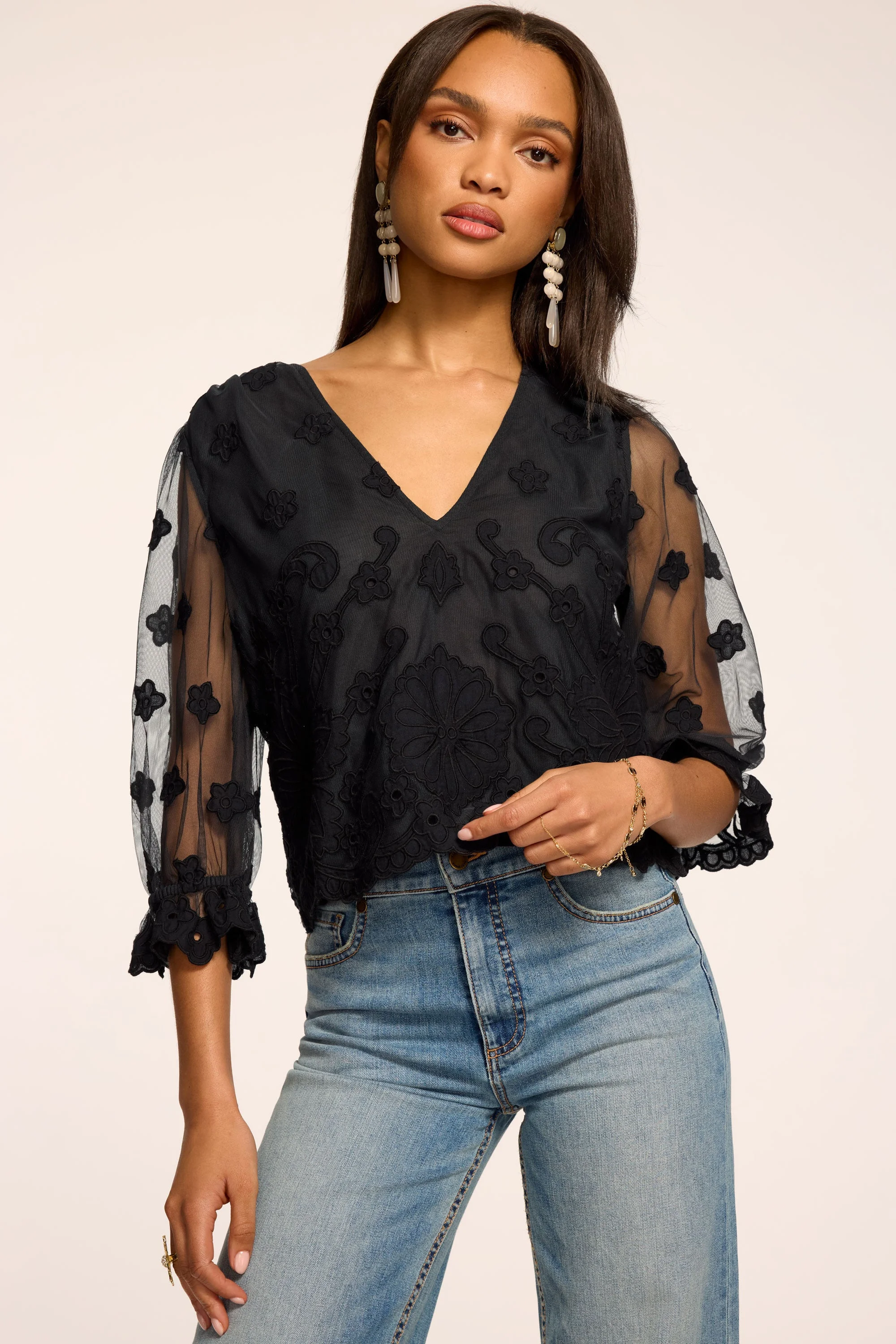 Esmeralda Embroidered Top - 1