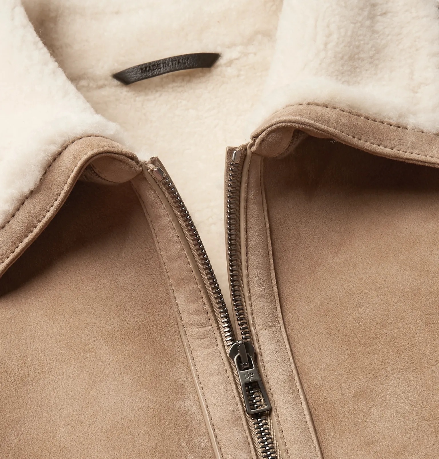 Cashmere-Trimmed Shearling Bomber Jacket - 6