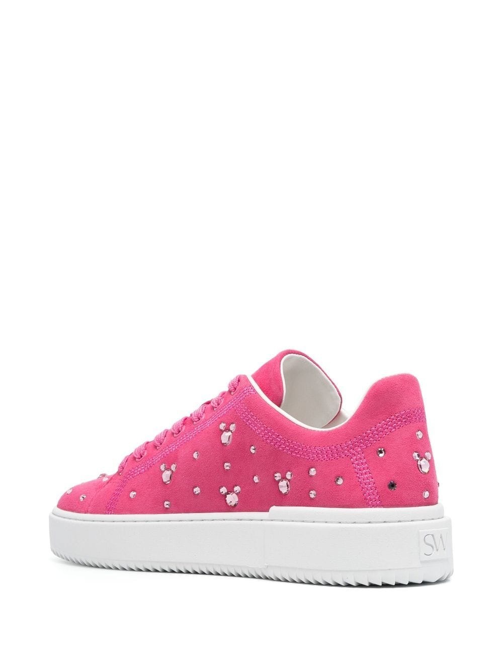 crystal-embellished suede sneakers - 3