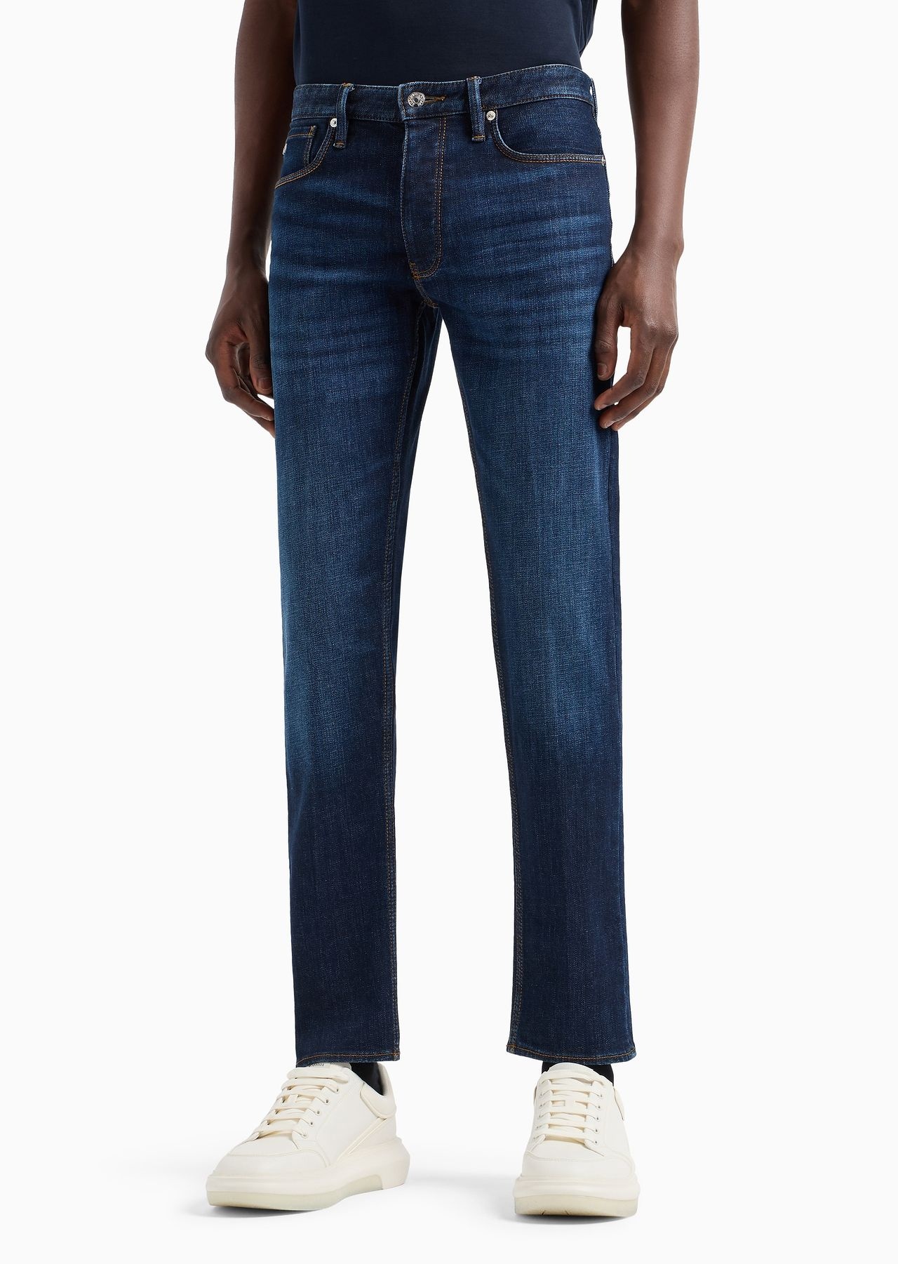 J75 Slim-fit, stone-washed stretch denim jeans with dirty-effect treatment - 2