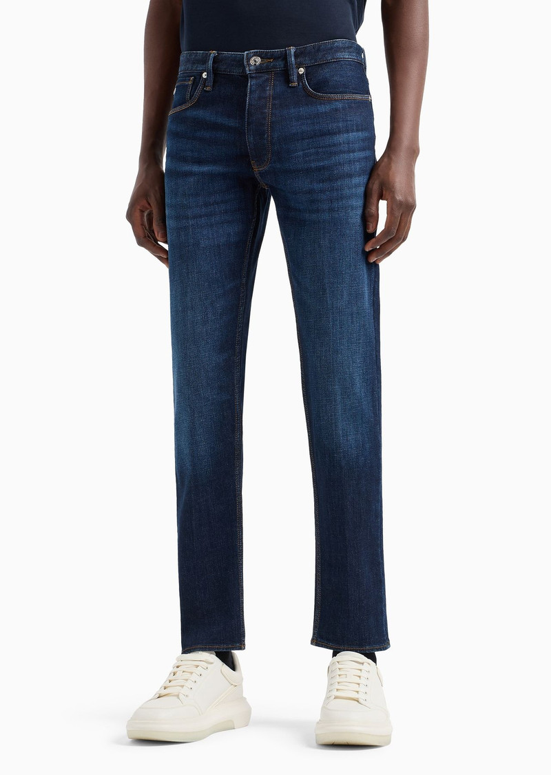 J75 Slim-fit, stone-washed stretch denim jeans with dirty-effect treatment 2