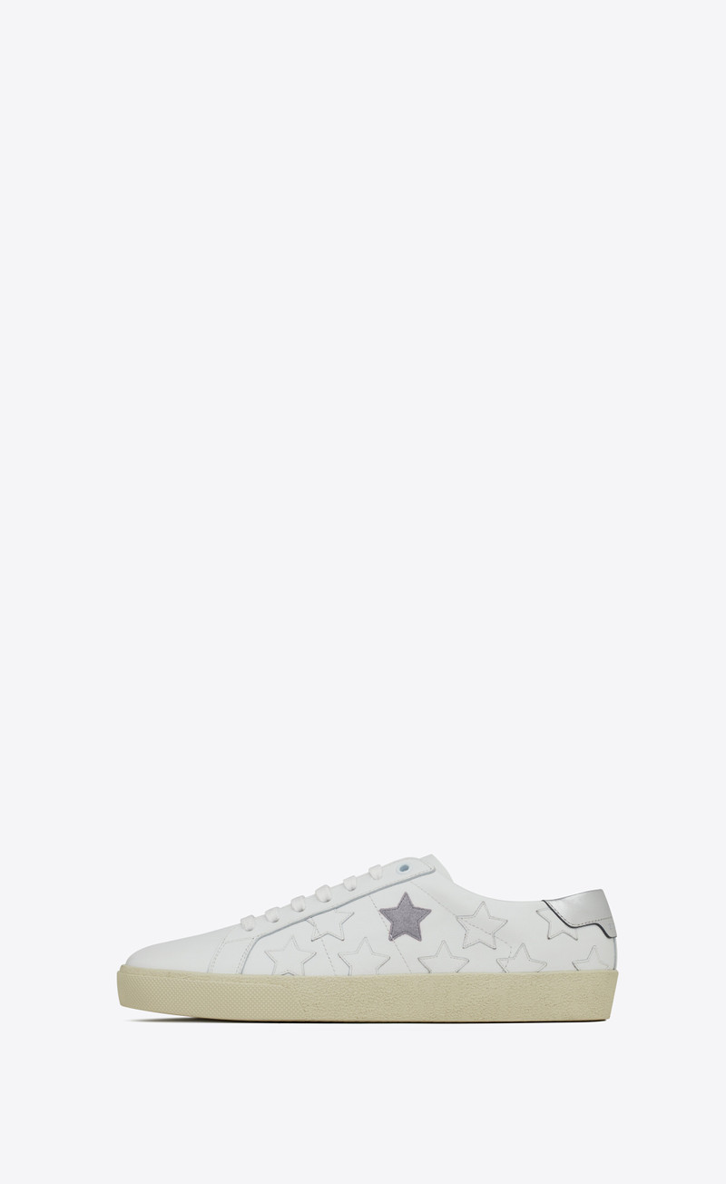 SAINT LAURENT court classic sl/06 metallic california sneakers in smooth leather outlook