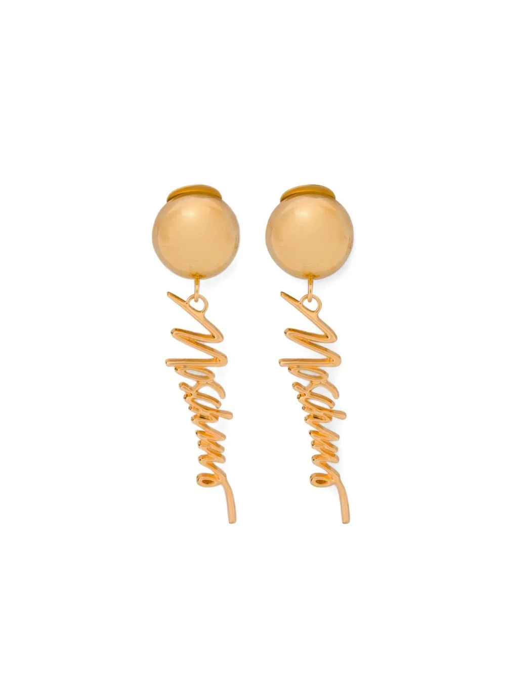 logo-lettering drop earrings - 1