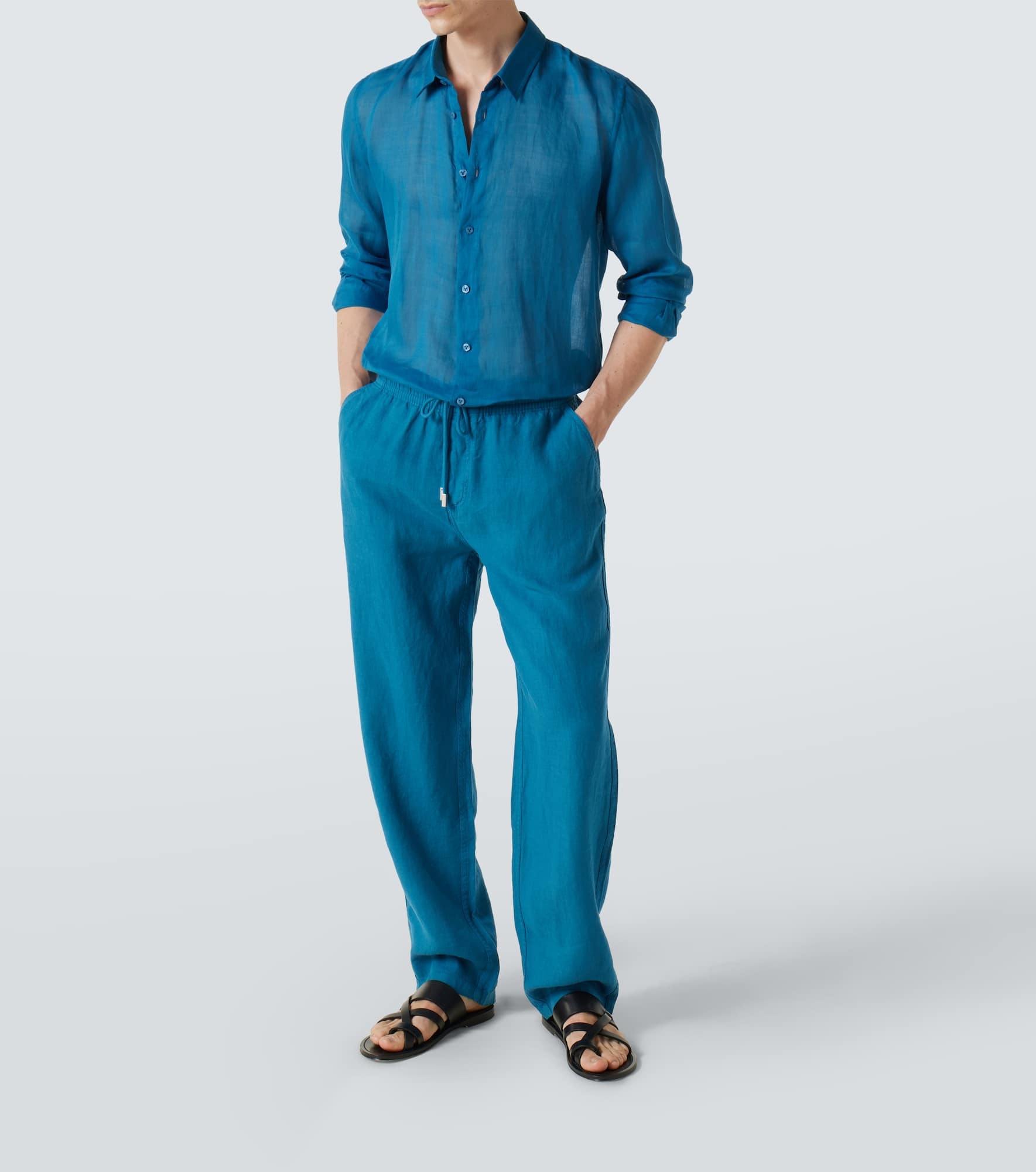 Linen wide-leg pants - 2