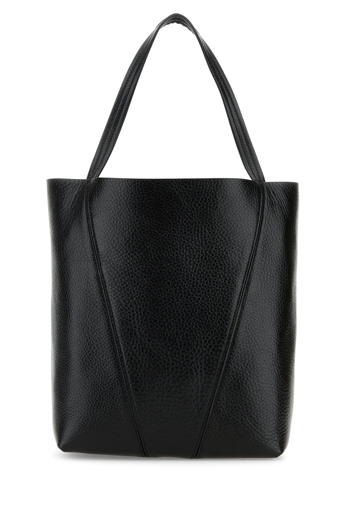 Black leather Spin shopping bag - 3