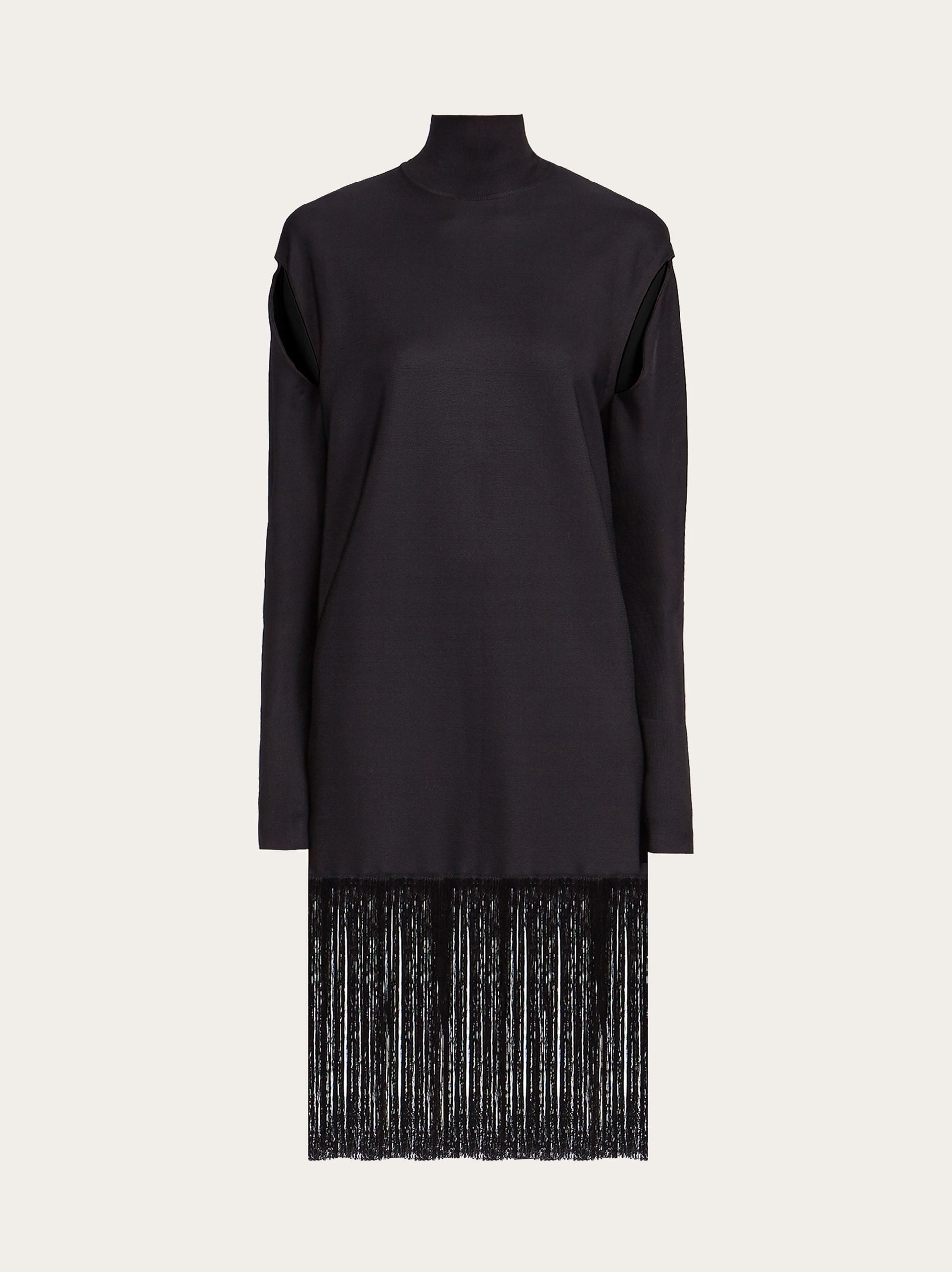 Short dress with cut out and fringe detail - 1