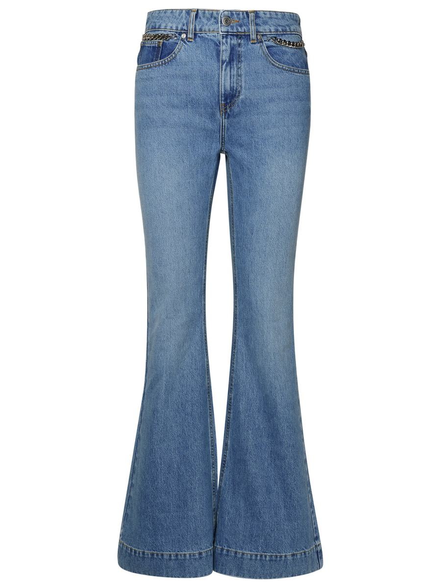 STELLA MCCARTNEY 'FALABELLA CHAIN' LIGHT BLUE COTTON JEANS - 1