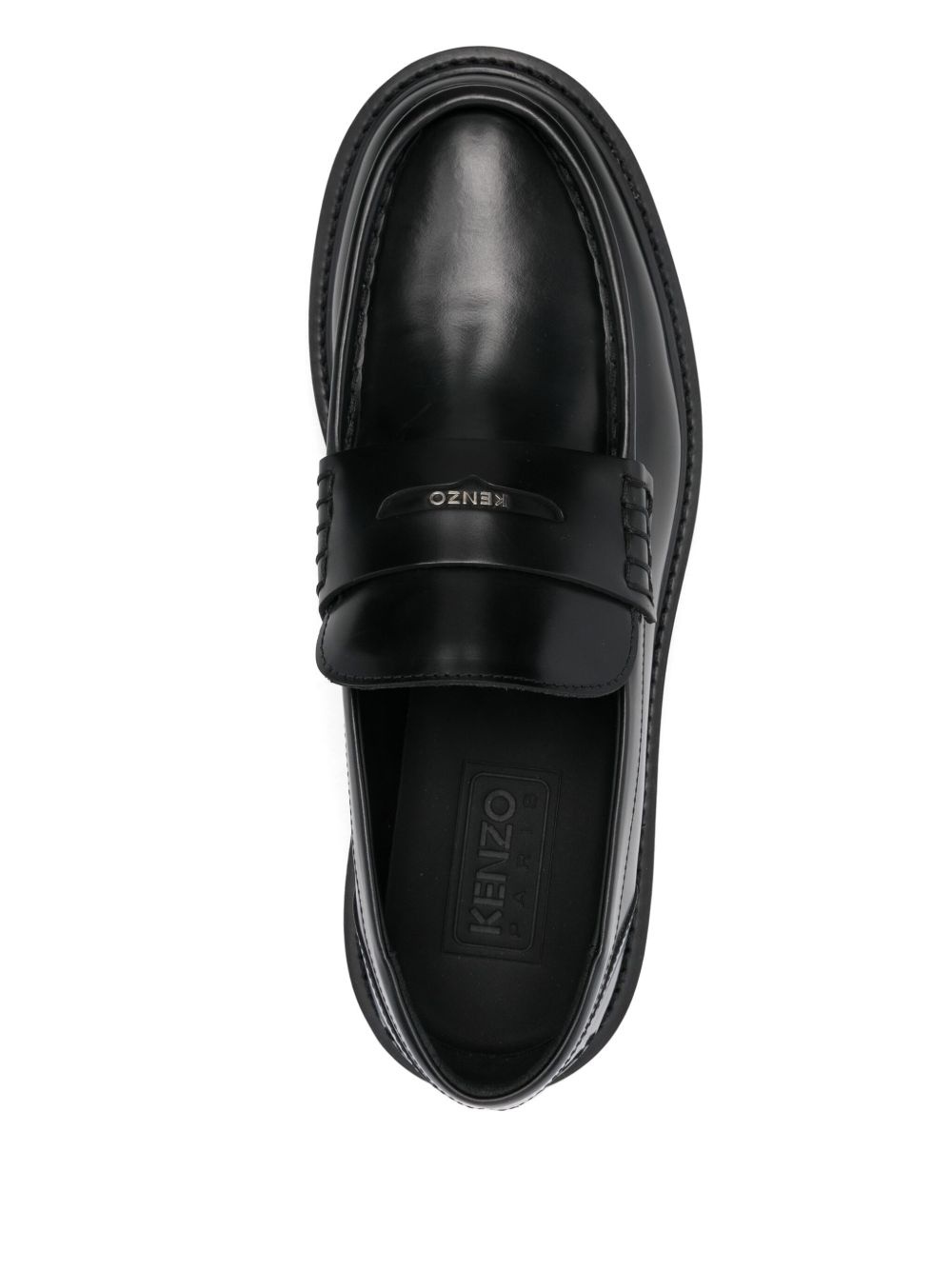 logo-plaque loafers - 4