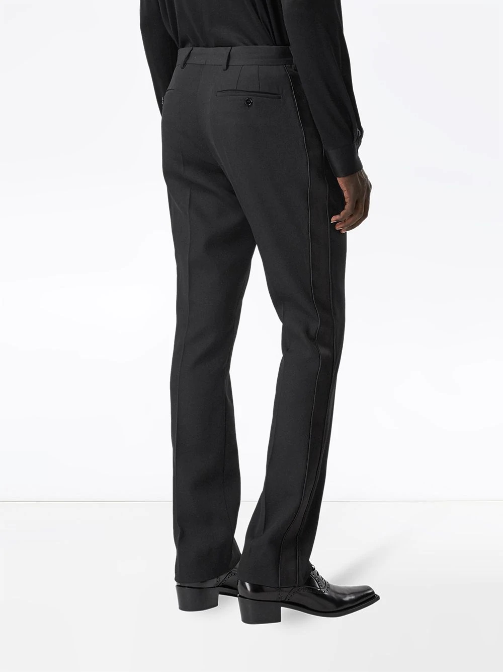 slim-fit wool trousers - 4