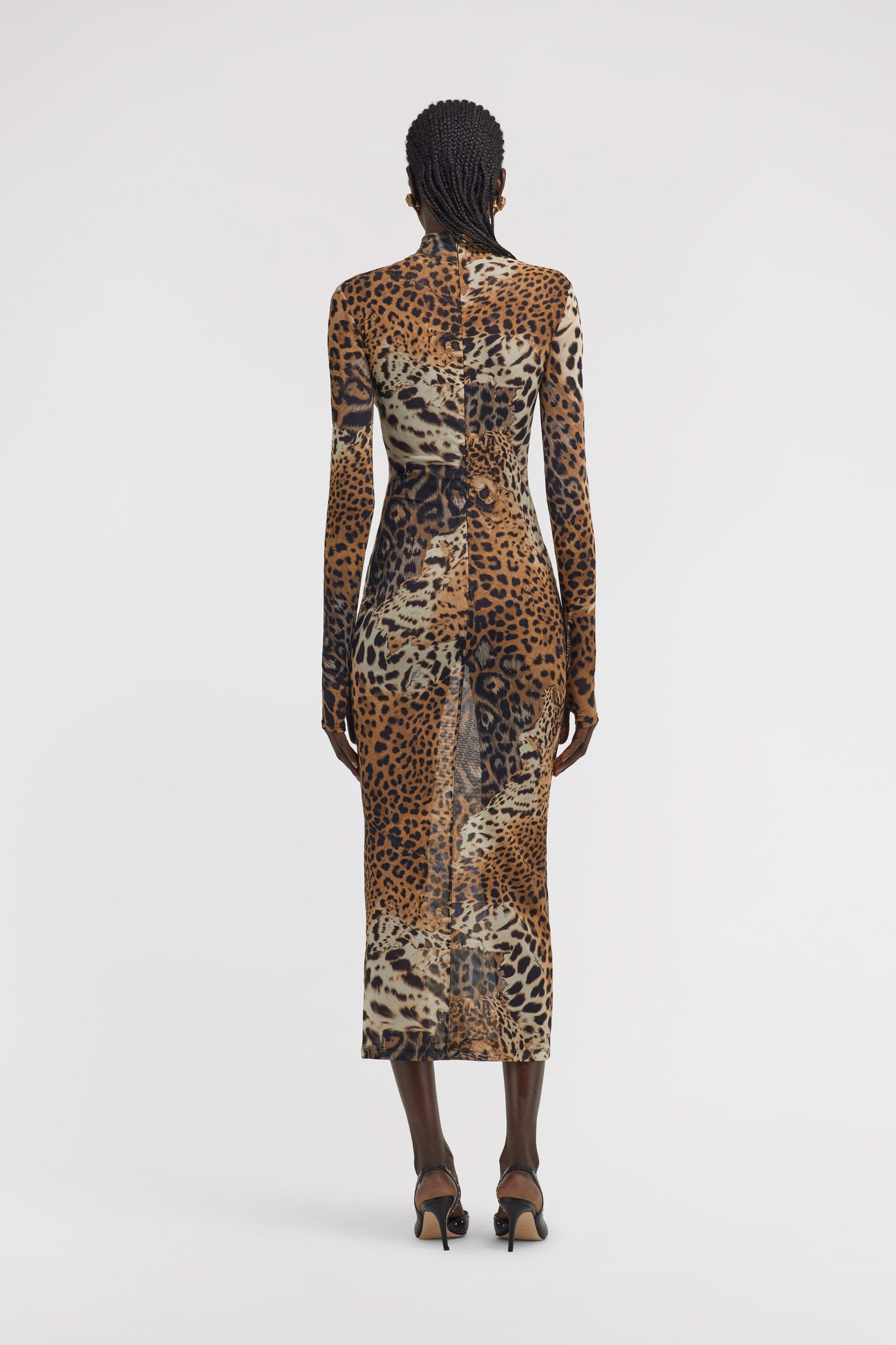Long Tulle Dress with Jaguar Print - 4