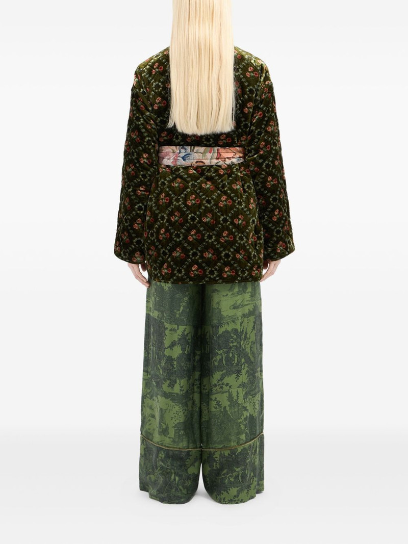 quilted floral velvet coat 3