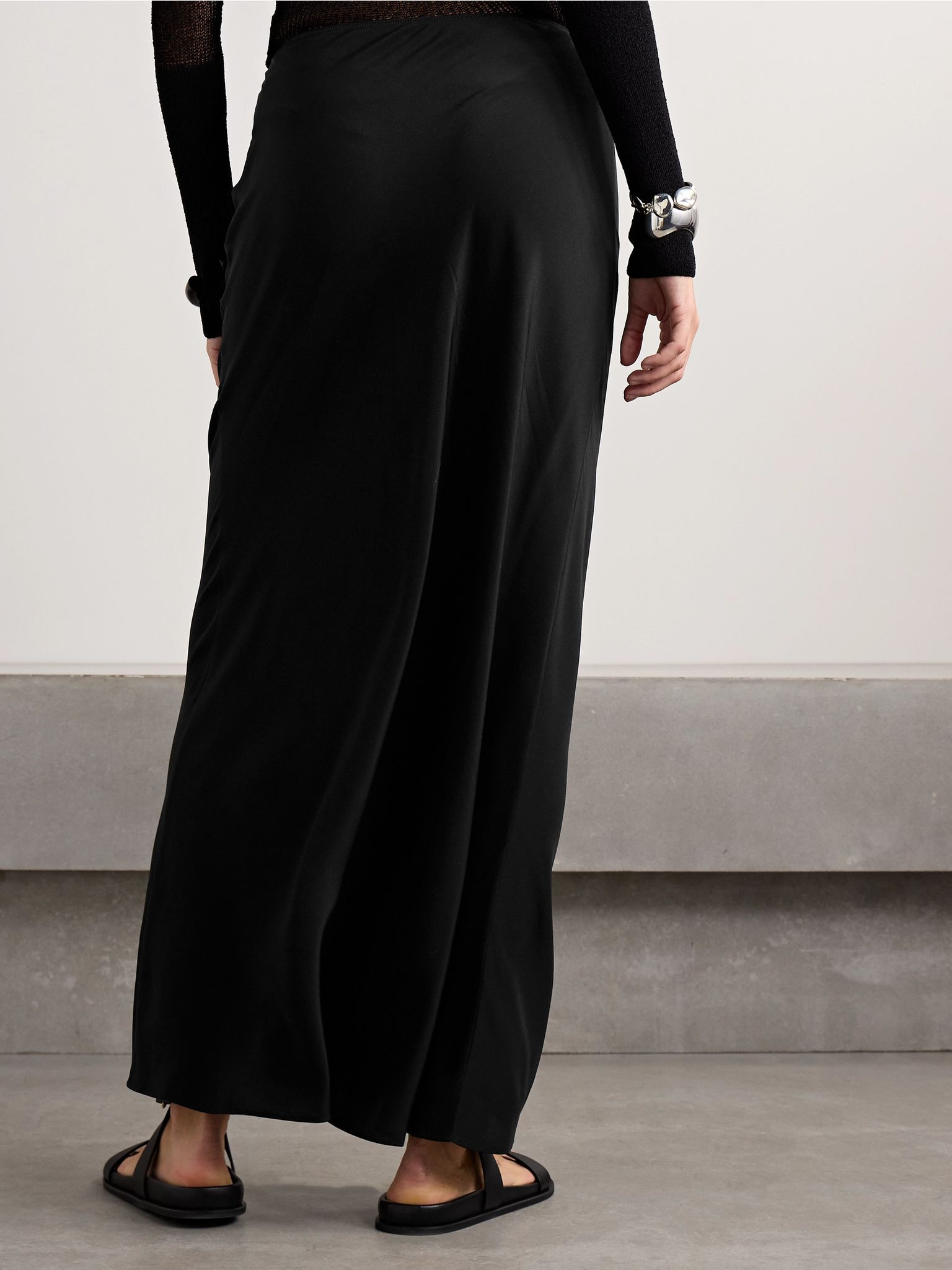 Silk maxi skirt Black - 3