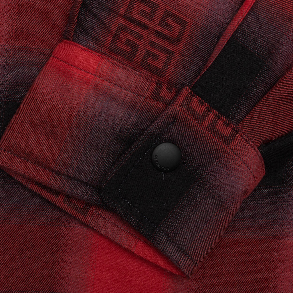 GIVENCHY CLASSIC FIT ALL OVER PRINT L/S OVERSHIRT - BLACK/RED - 4