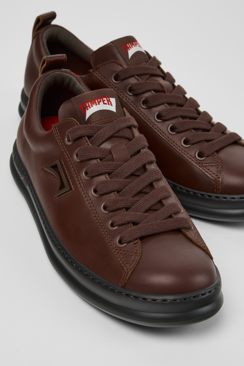 Brown Leather Sneakers for Men. - 2