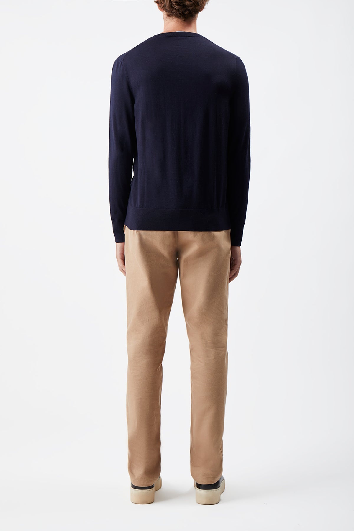 Palco Knit Crewneck in Navy Merino Wool - 4