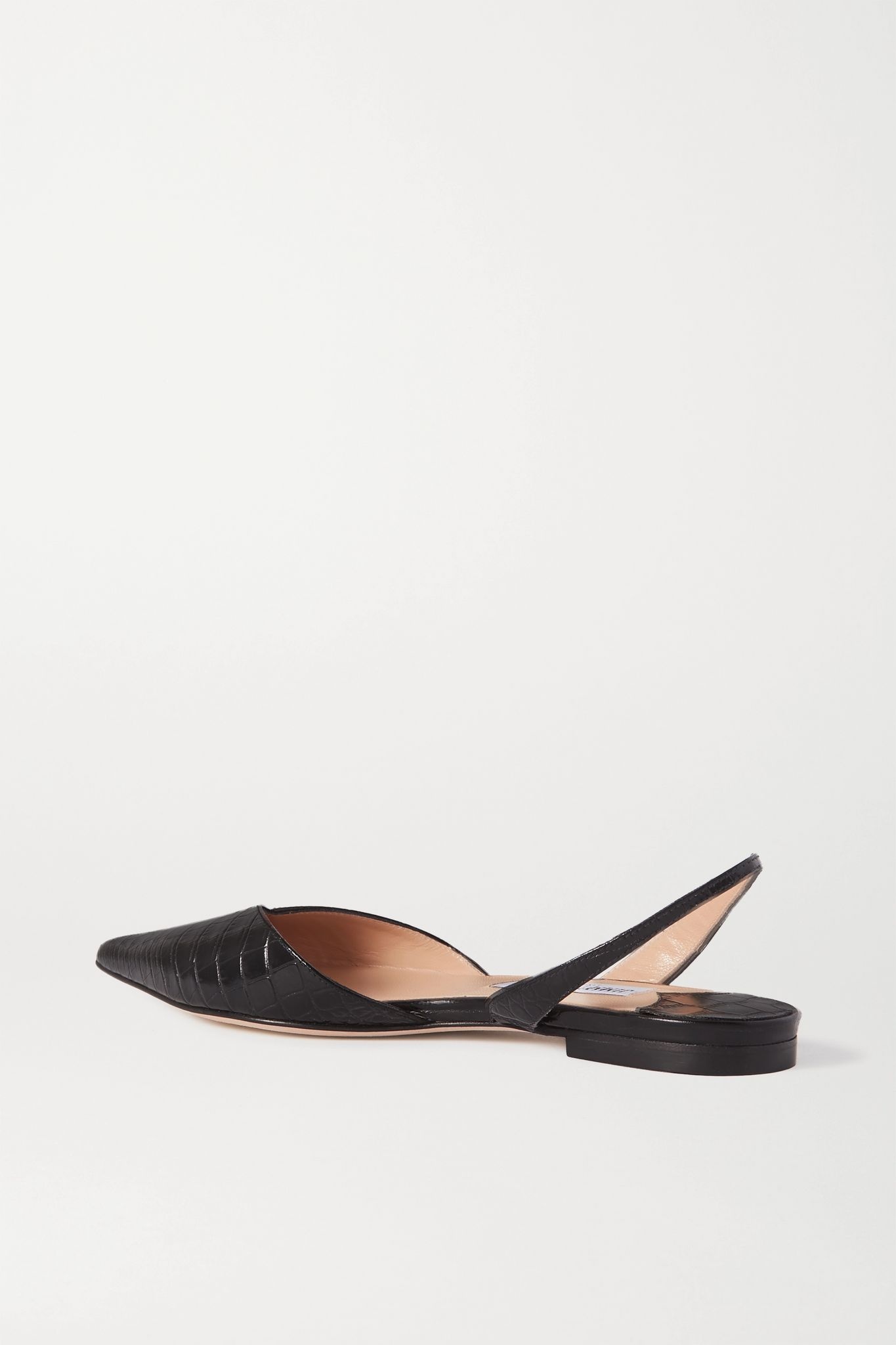 Thandi croc-effect leather slingback point-toe flats - 3