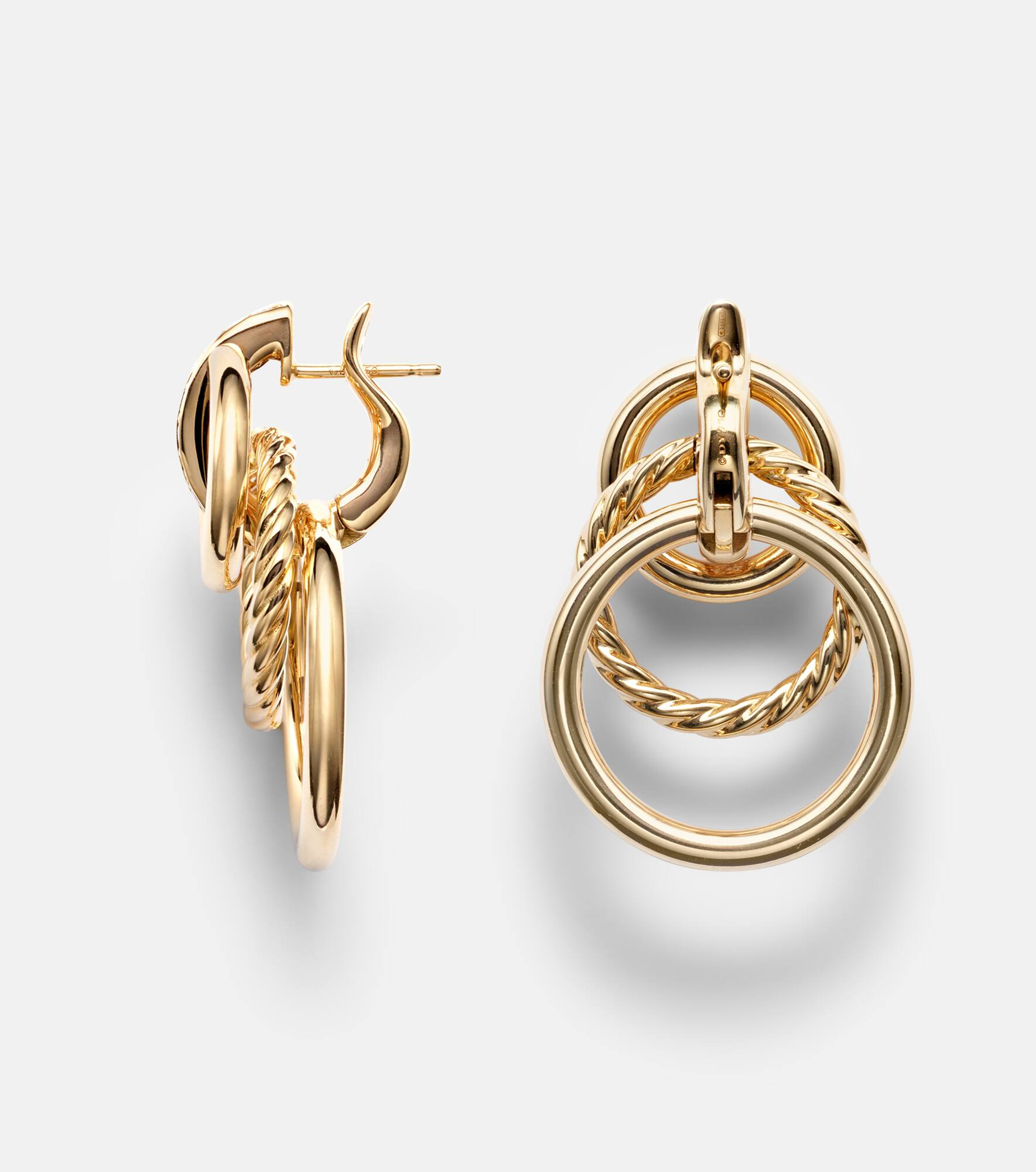 DY Mercer® Triple 18kt gold earrings with diamonds - 4
