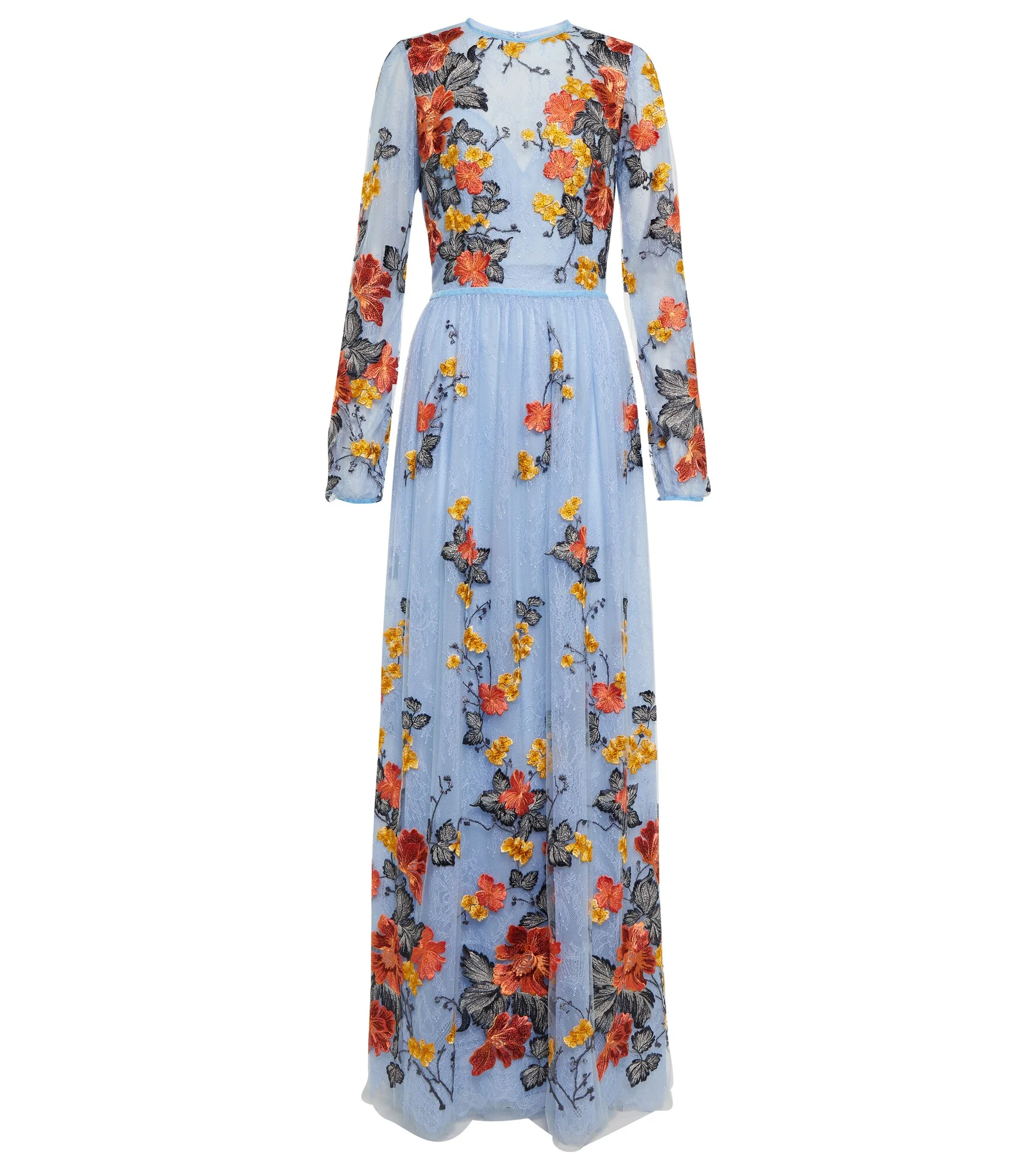 Liana floral-embroidered lace gown - 1