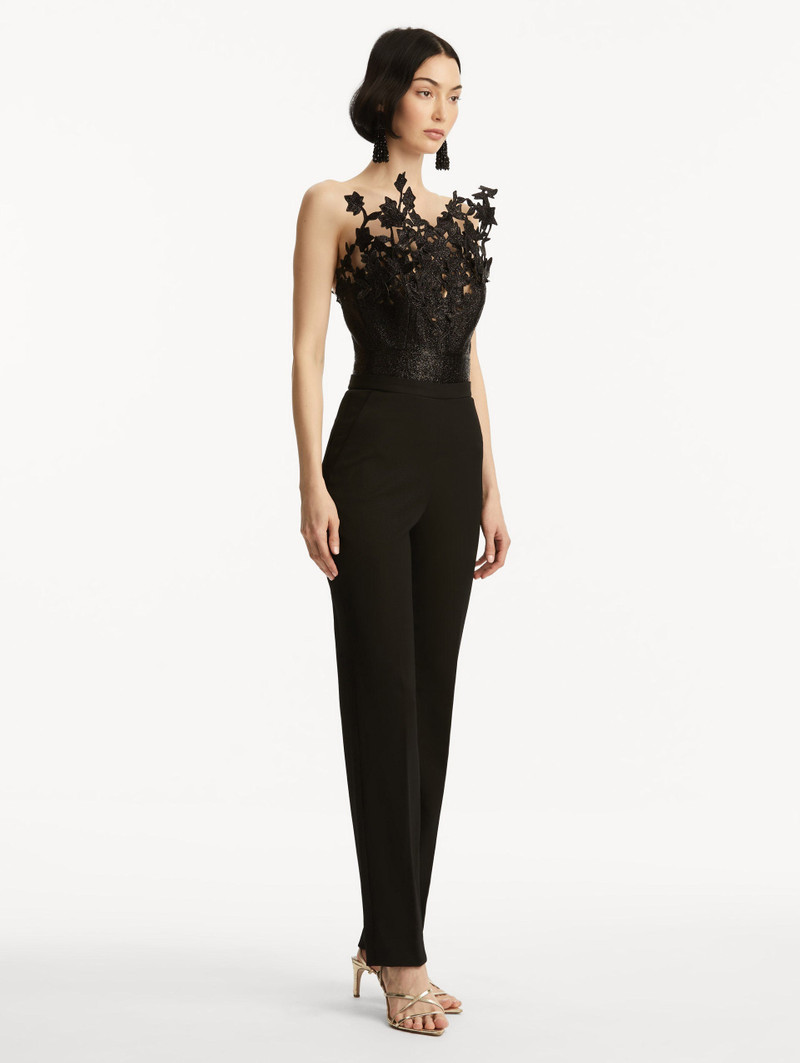 METALLIC CHERRY BLOSSOM EMBROIDERED JUMPSUIT 4