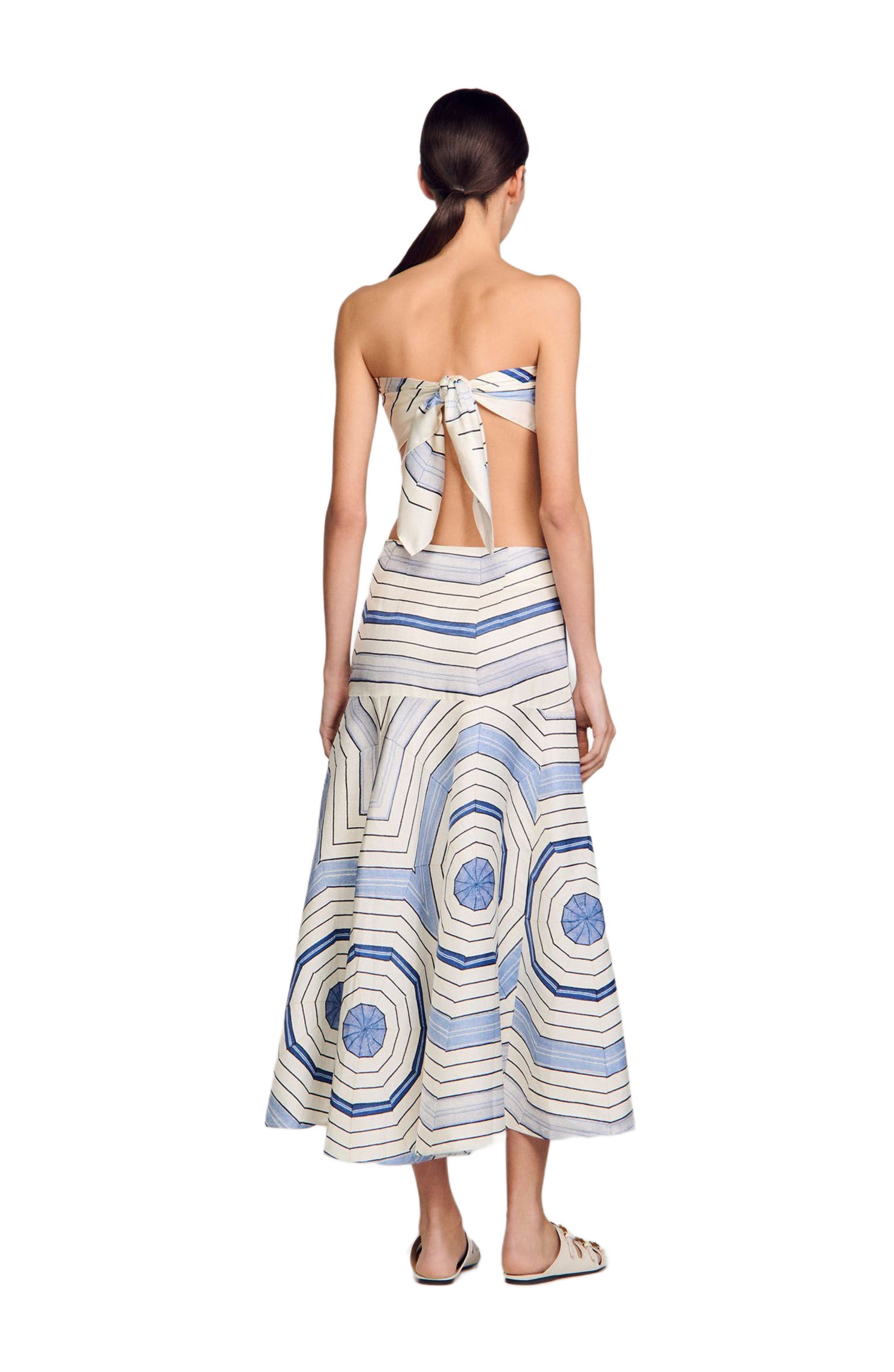 SANDRO Spiral-motif maxi skirt in Sky Blue at Nordstrom - 2
