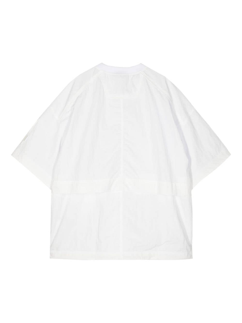 logo-embroidered panelled T-shirt - 2