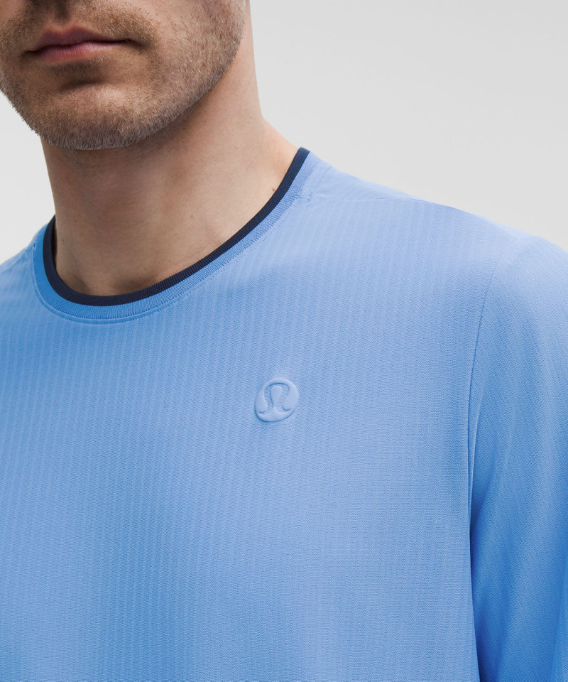 UV-Protective Striped Mesh Tennis T-Shirt 5