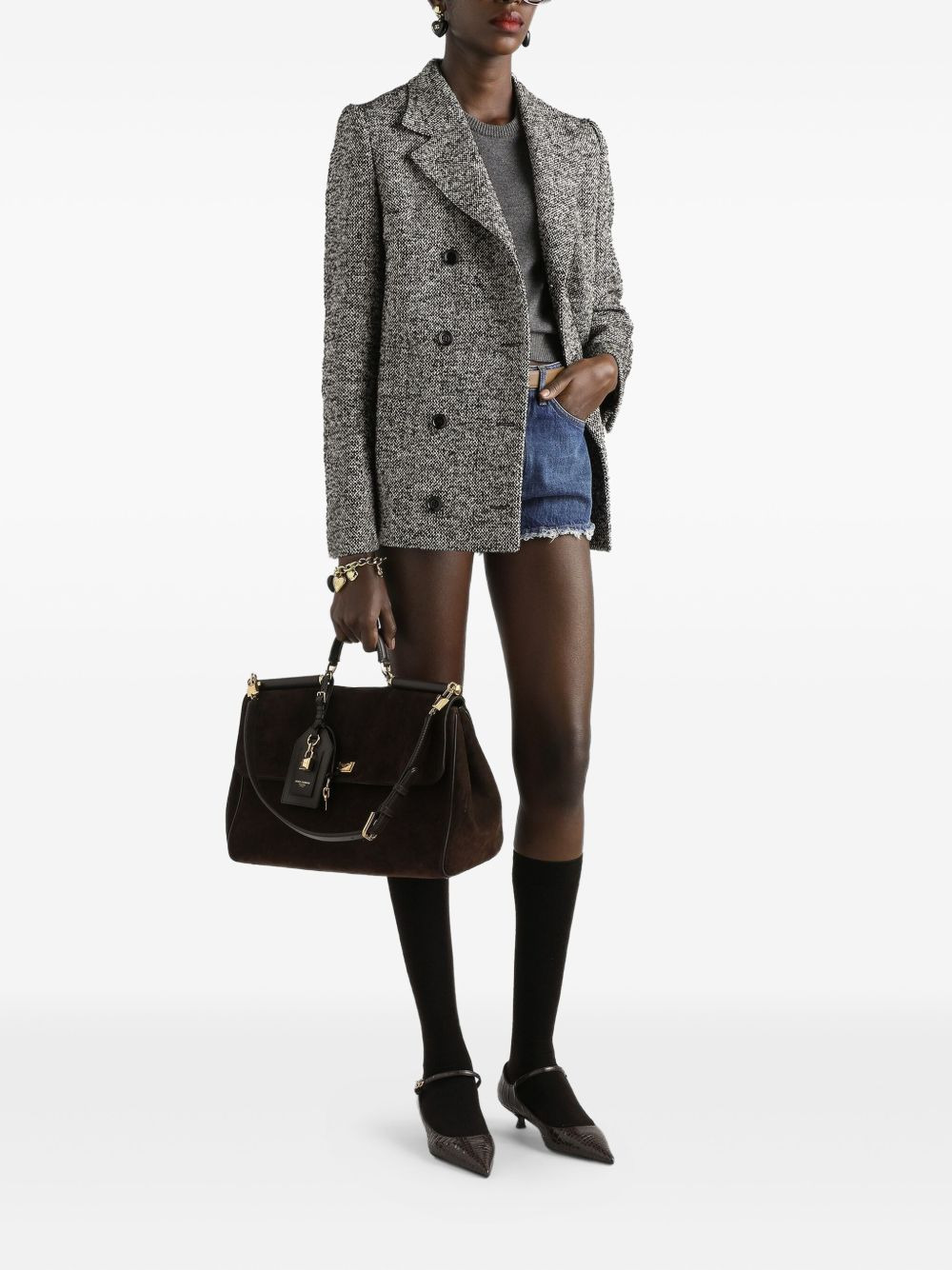 double-breasted tweed jacket - 2