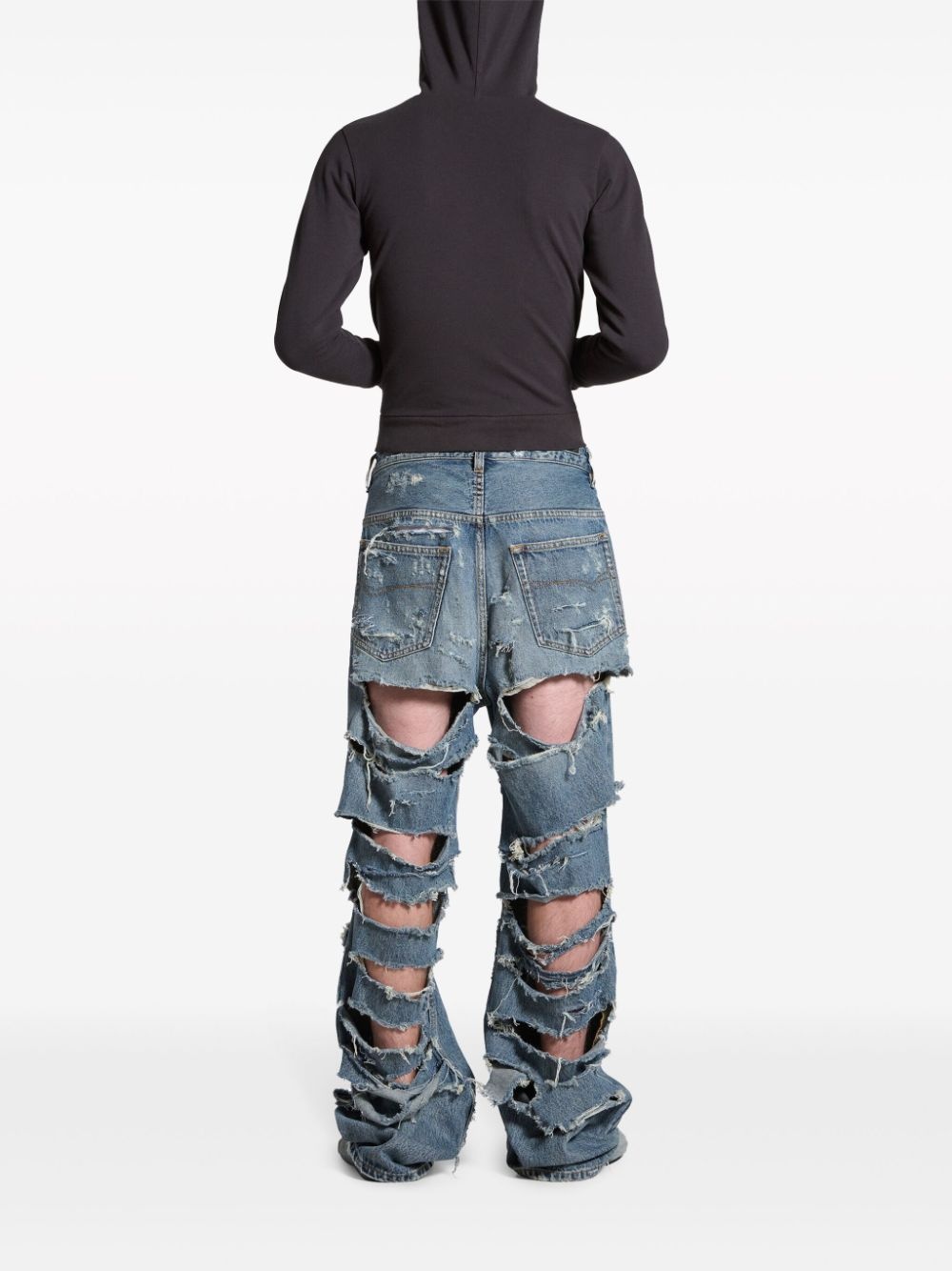 ripped straight-leg jeans - 4