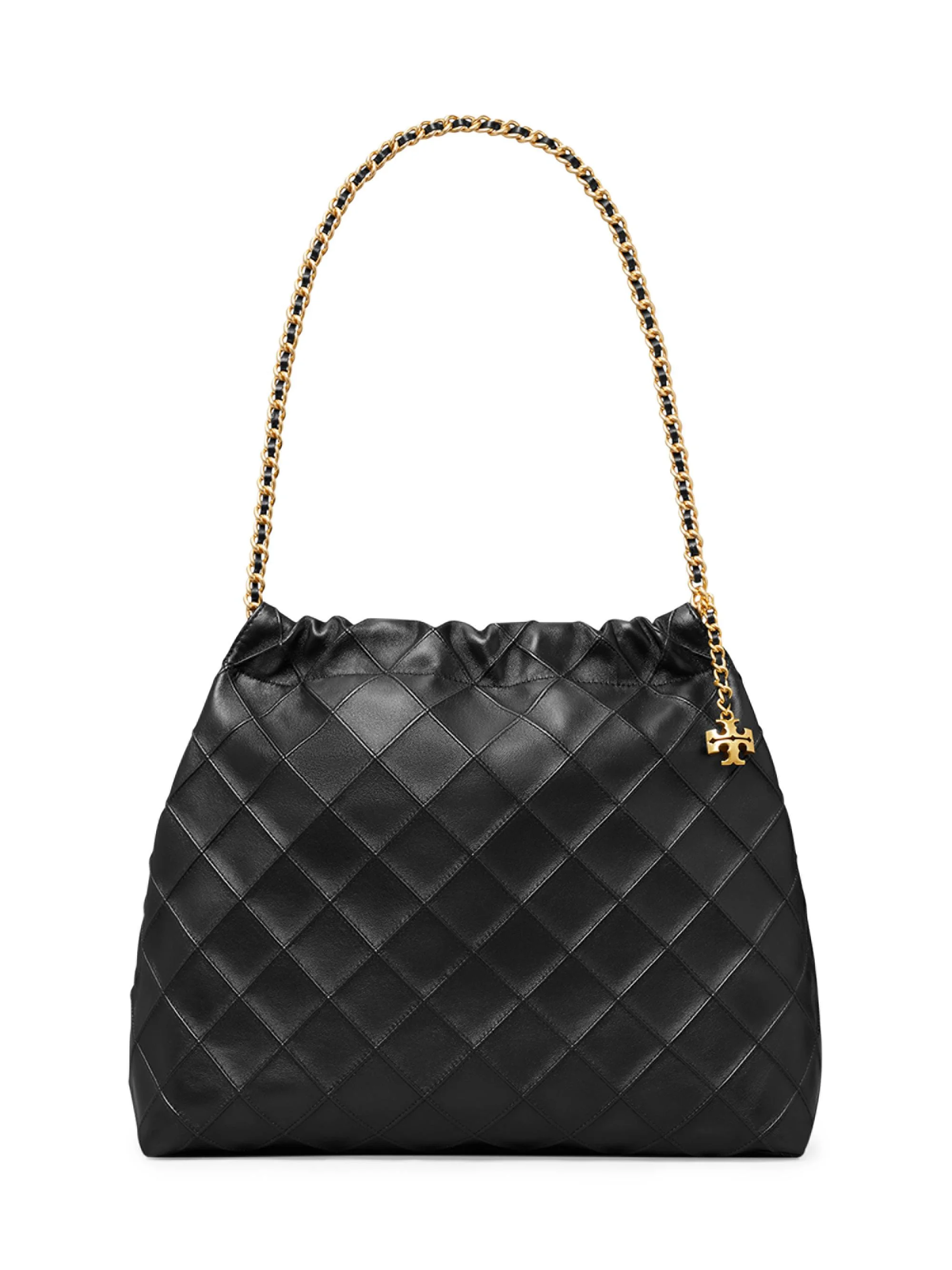 Women's Fleming Quilted Leather Hobo Bag - Black - 1