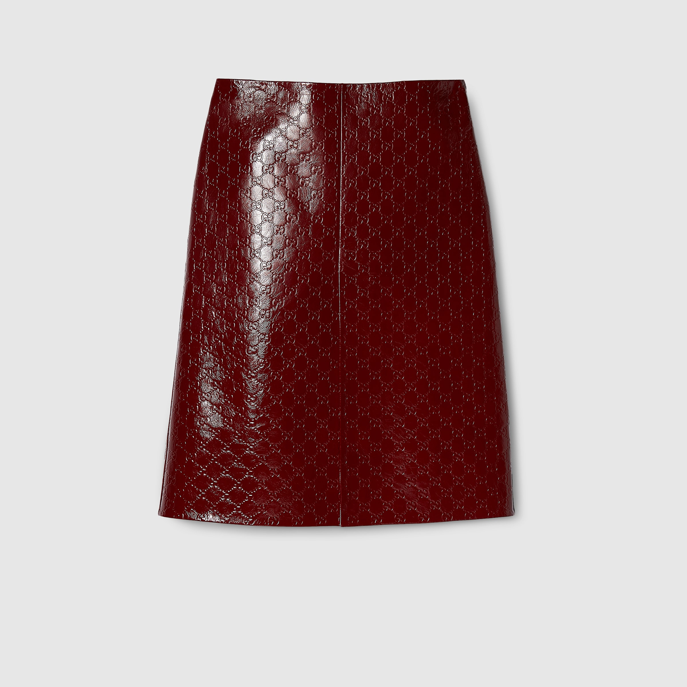 GG embossed mid-length skirt - 1