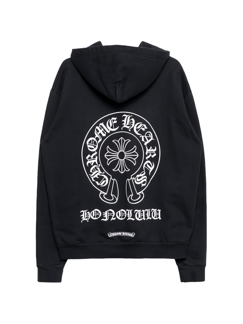 Chrome Hearts horseshoe-logo zip-up hoodie outlook