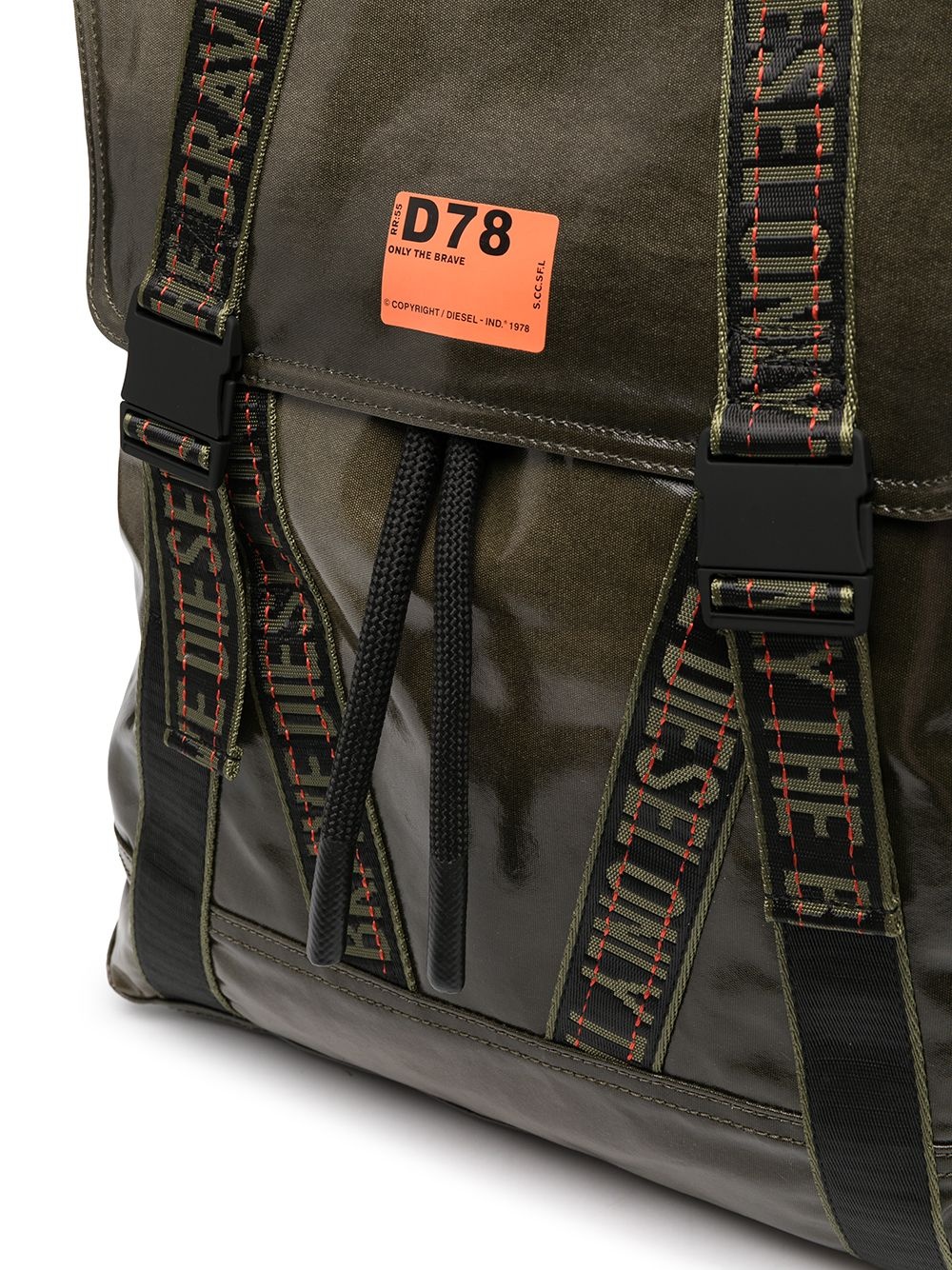 logo trim coated canvas backpack - 4