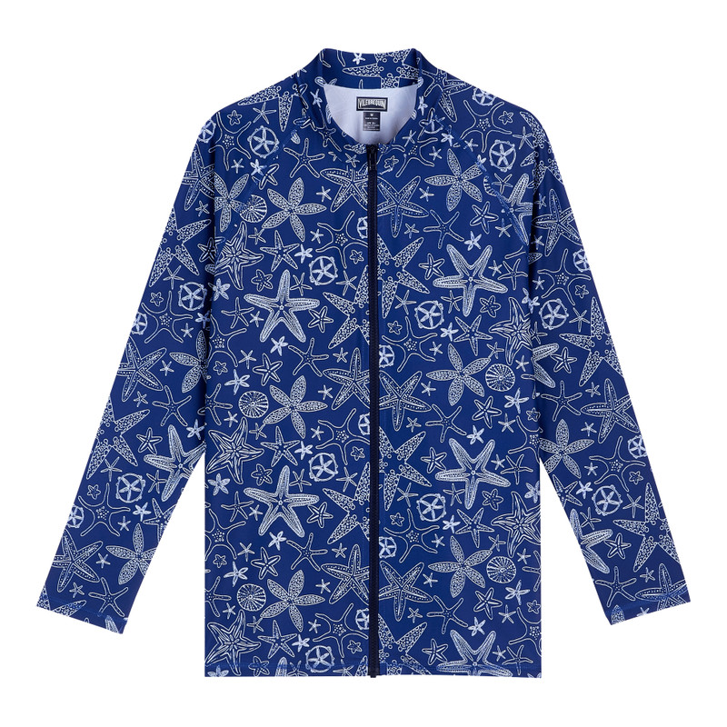 Men Zipper Long Sleeves UV Protection Rashguard Starlettes Bicolores 1