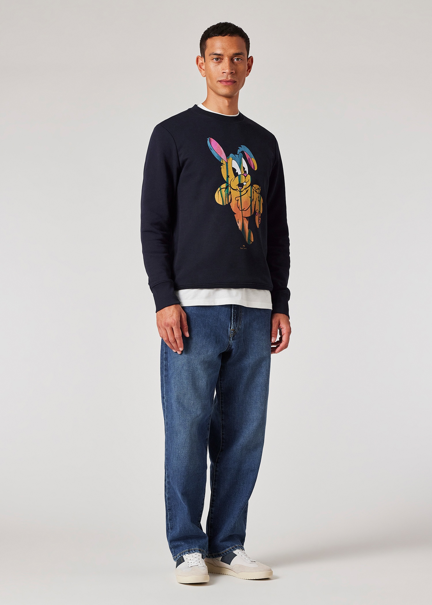 Navy 'Rabbit' Print Sweatshirt - 3