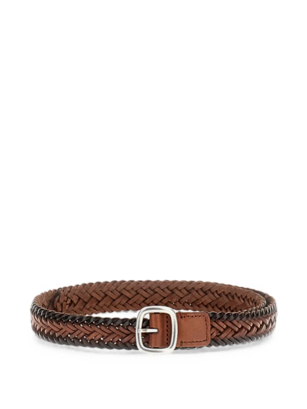 braided leather belt - 1
